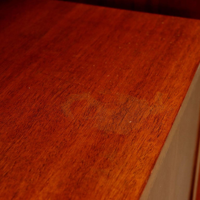 Bookcase of the 195060s, Teak Veneer, Brass at 1stDibs