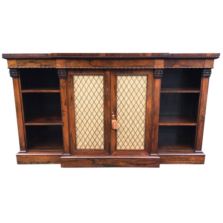 Bookcase Regency, English, Rosewood, Early 19th Century For Sale