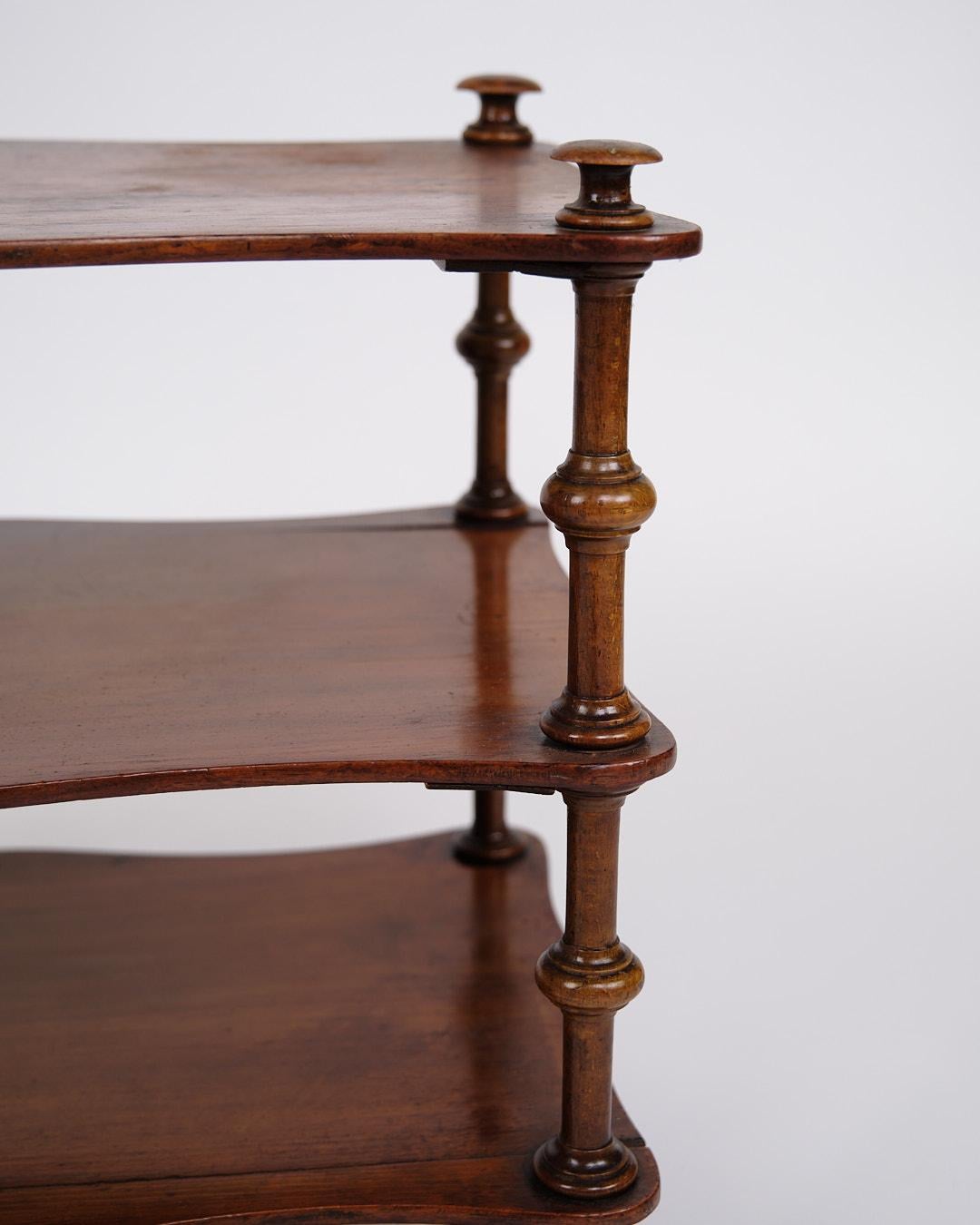 Danese Libreria/Scaffale con 3 ripiani e ruote in mogano in vendita