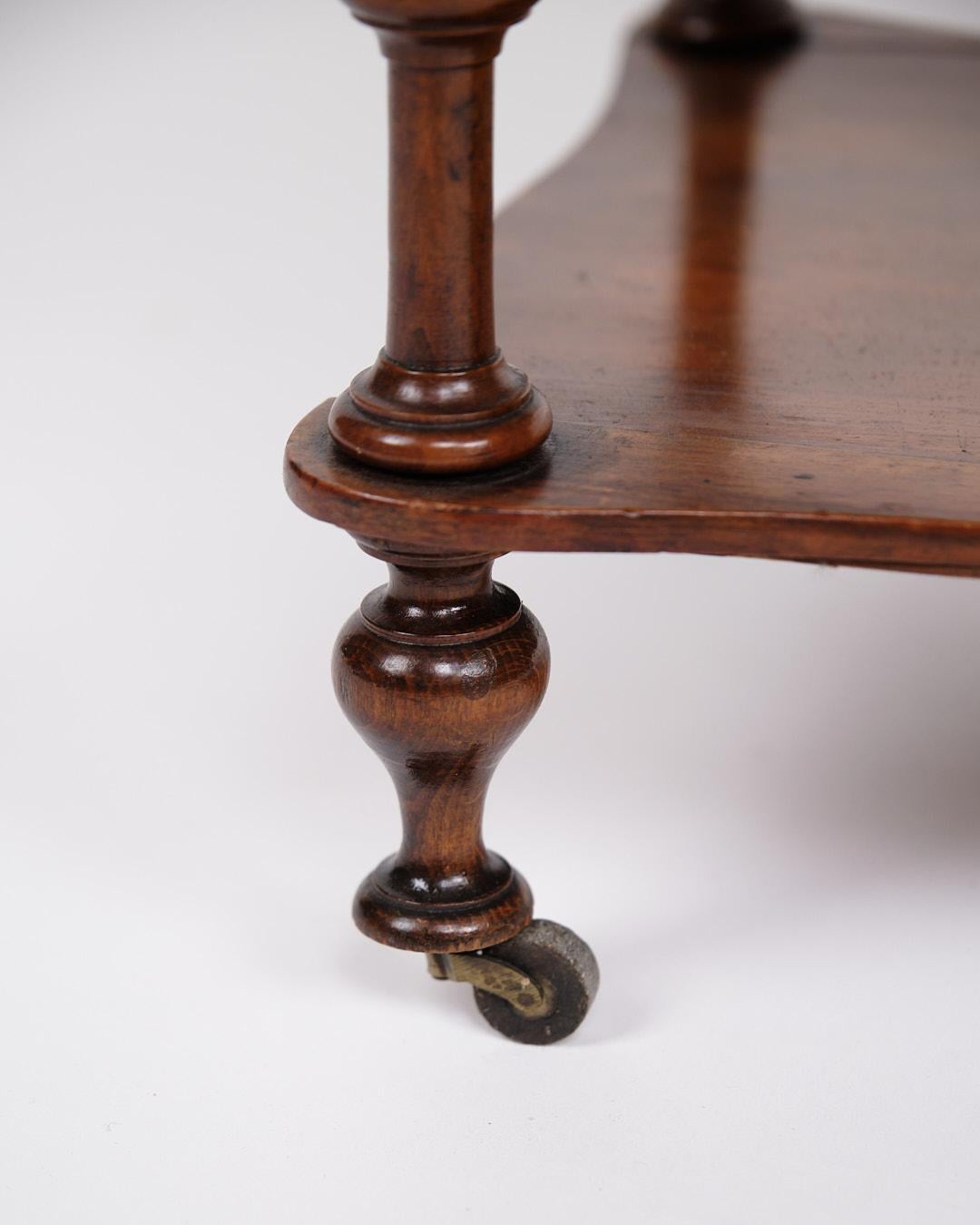 Libreria/Scaffale con 3 ripiani e ruote in mogano In condizioni buone in vendita a Lejre, DK