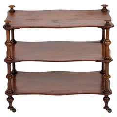 Bookcase/Shelf With 3 Shelves & Wheels In Mahogany