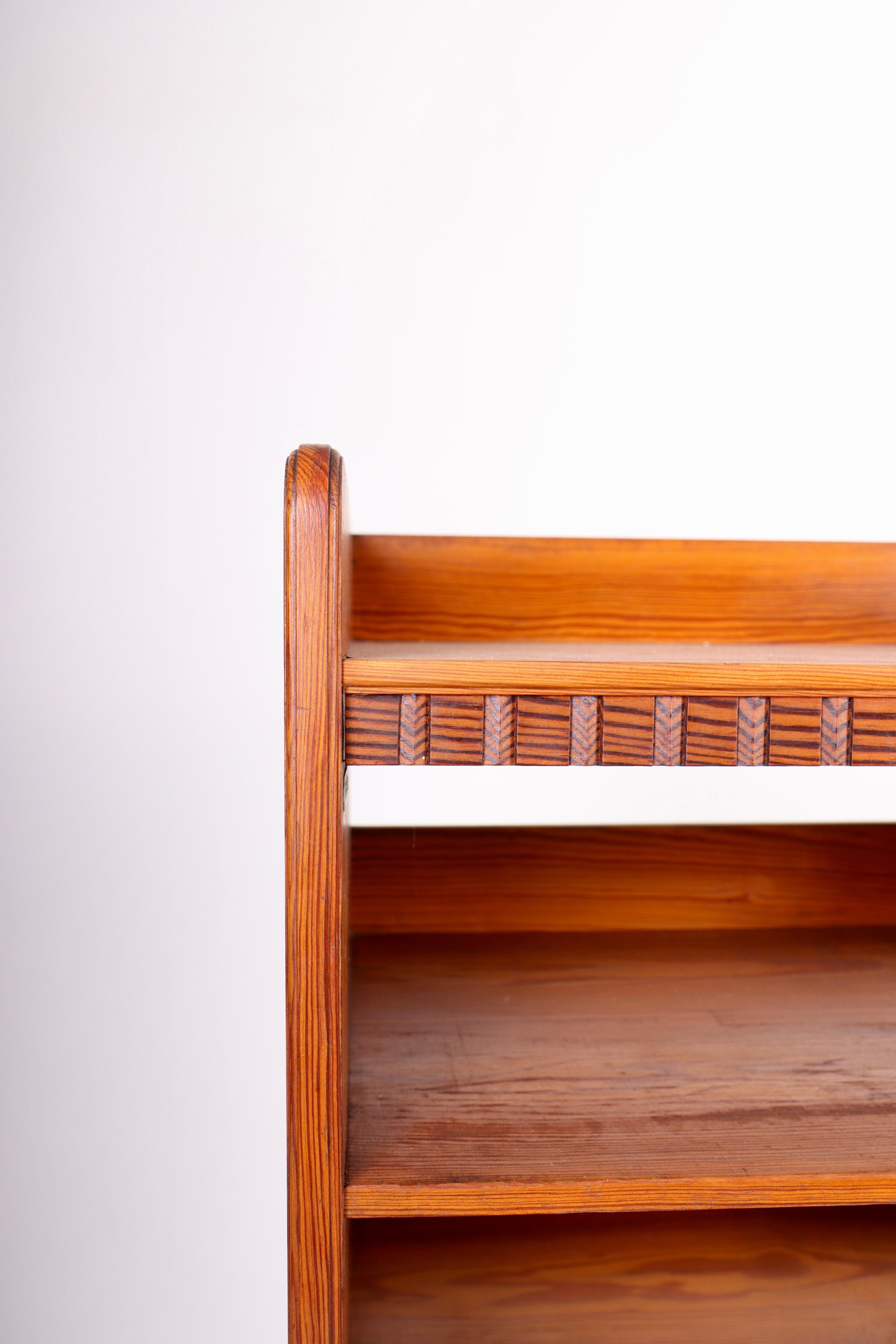 Scandinavian Modern Bookcase Solid in Patinated Pine Designed by Martin Nyrop for Rud Rasmussen For Sale