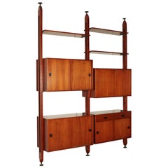 Retro Bookcase, Solid Wood and Teak Veneer, Italy 1960s Italian Production