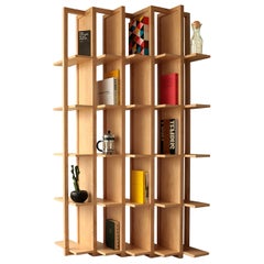 Bookcase & Space Divider Transversal, Made of Maple Solid Wood