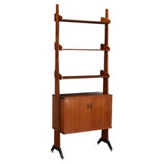 Bookcase Teak Metal, Italy, 1960s
