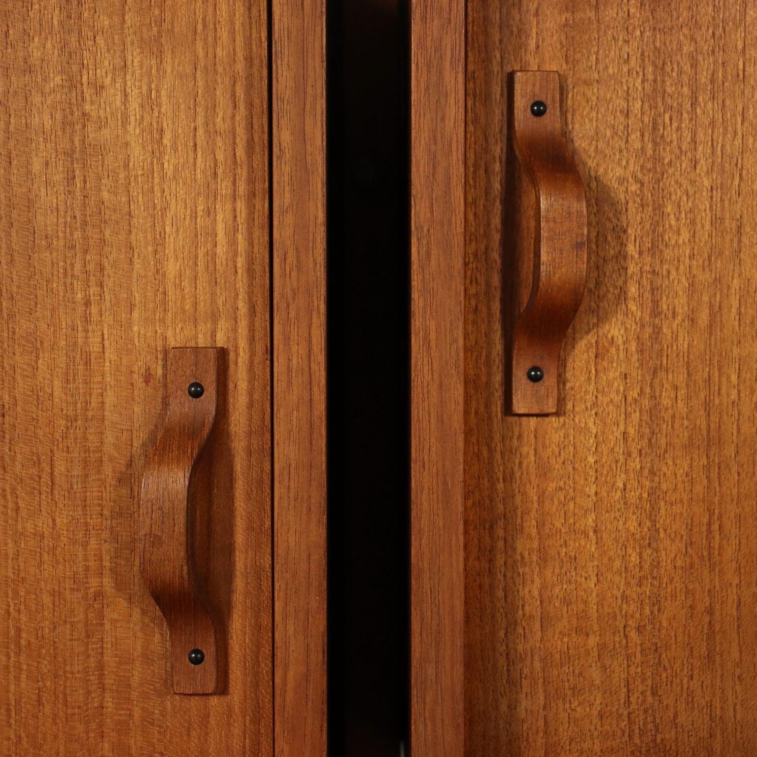 Bookcase Teak Veneer Metal, Italy, 1960s 3