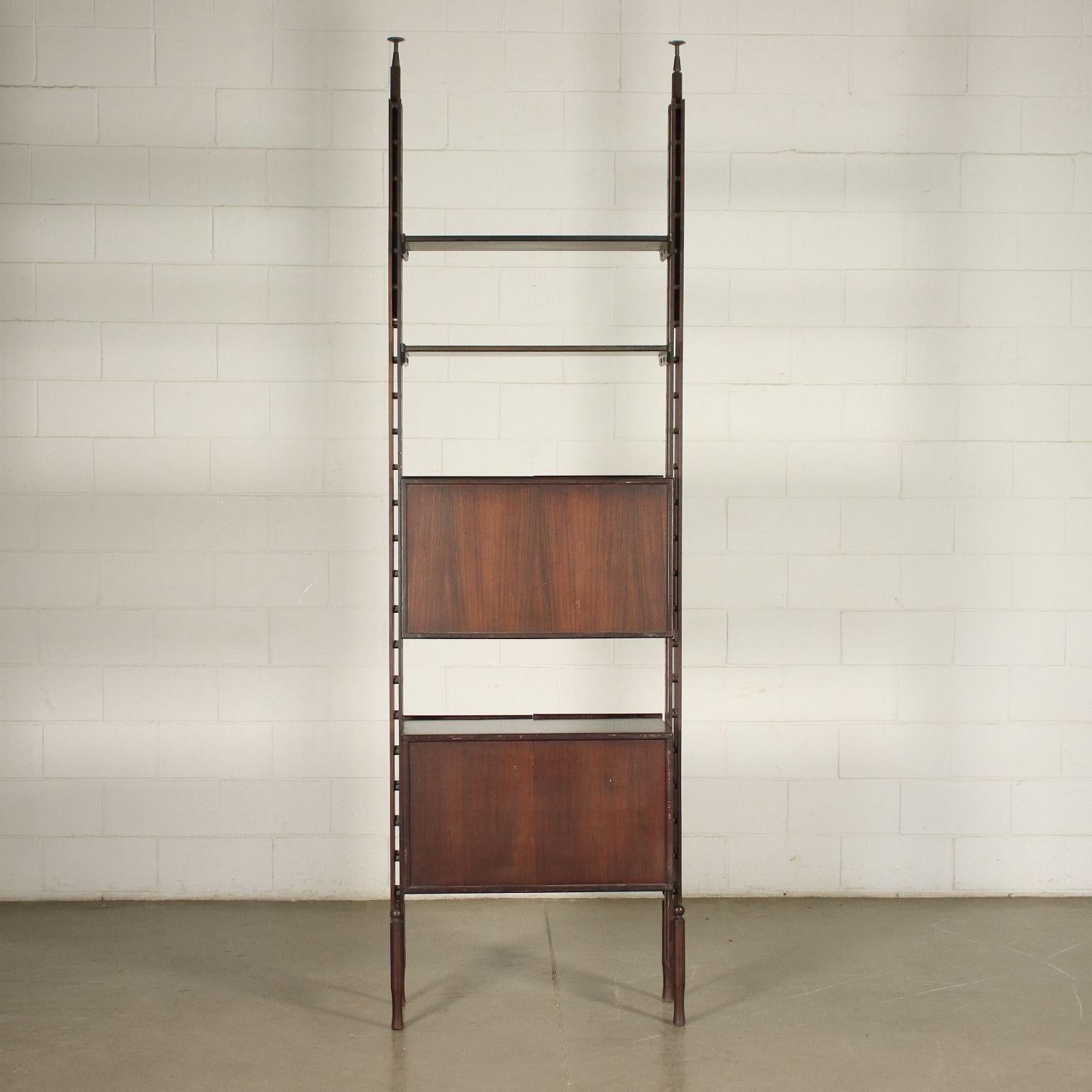 Bookcase Veneered Wood Solid Stained Beech, Italy, 1960s 3