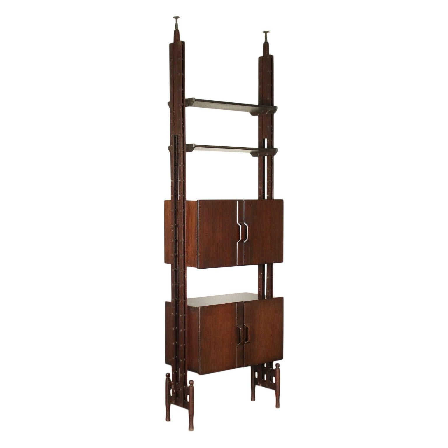 Bookcase Veneered Wood Solid Stained Beech, Italy, 1960s
