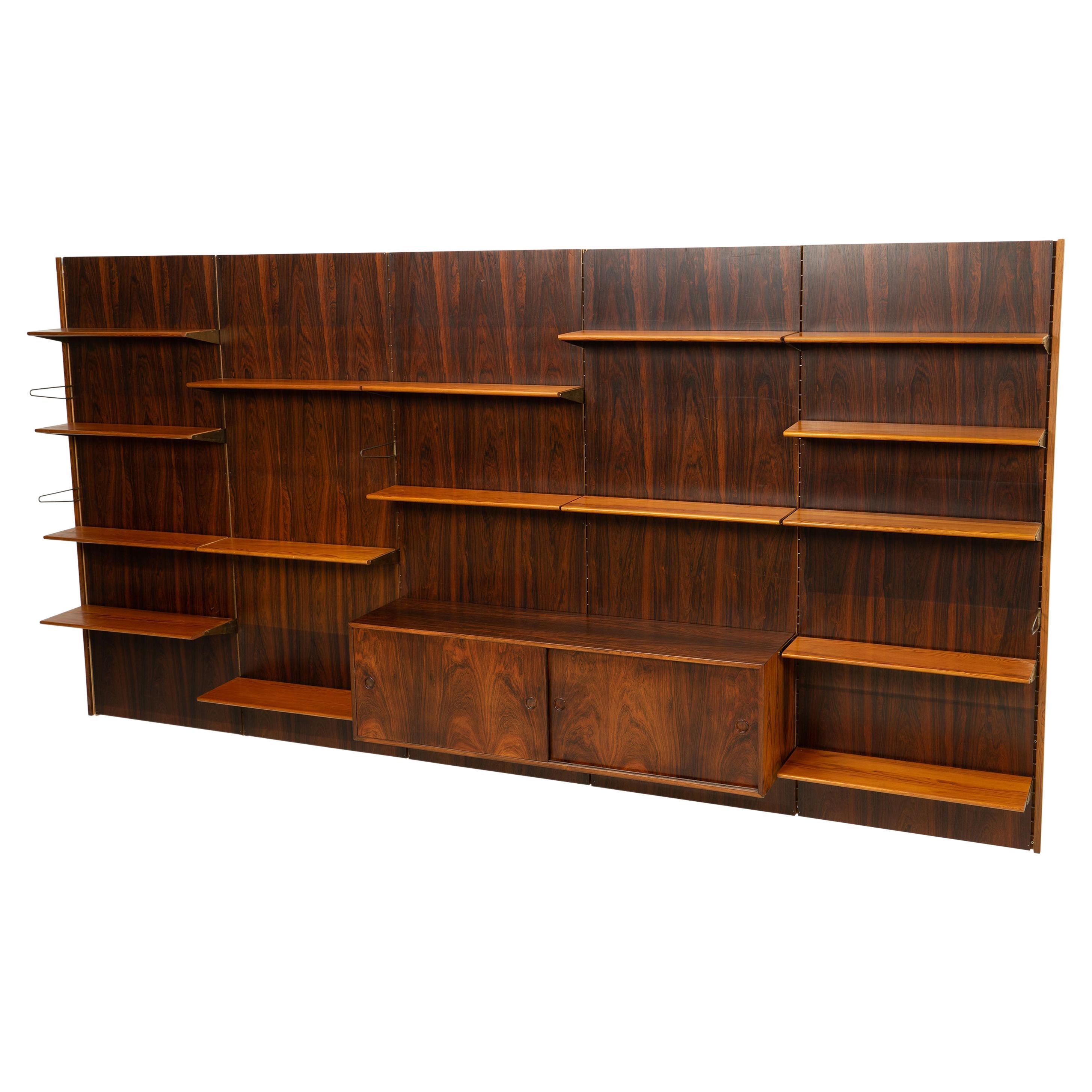 Bookcase / Wall Unit by Finn Juhl BO71 for Bovirke, 1960s Rosewood Pine Brass