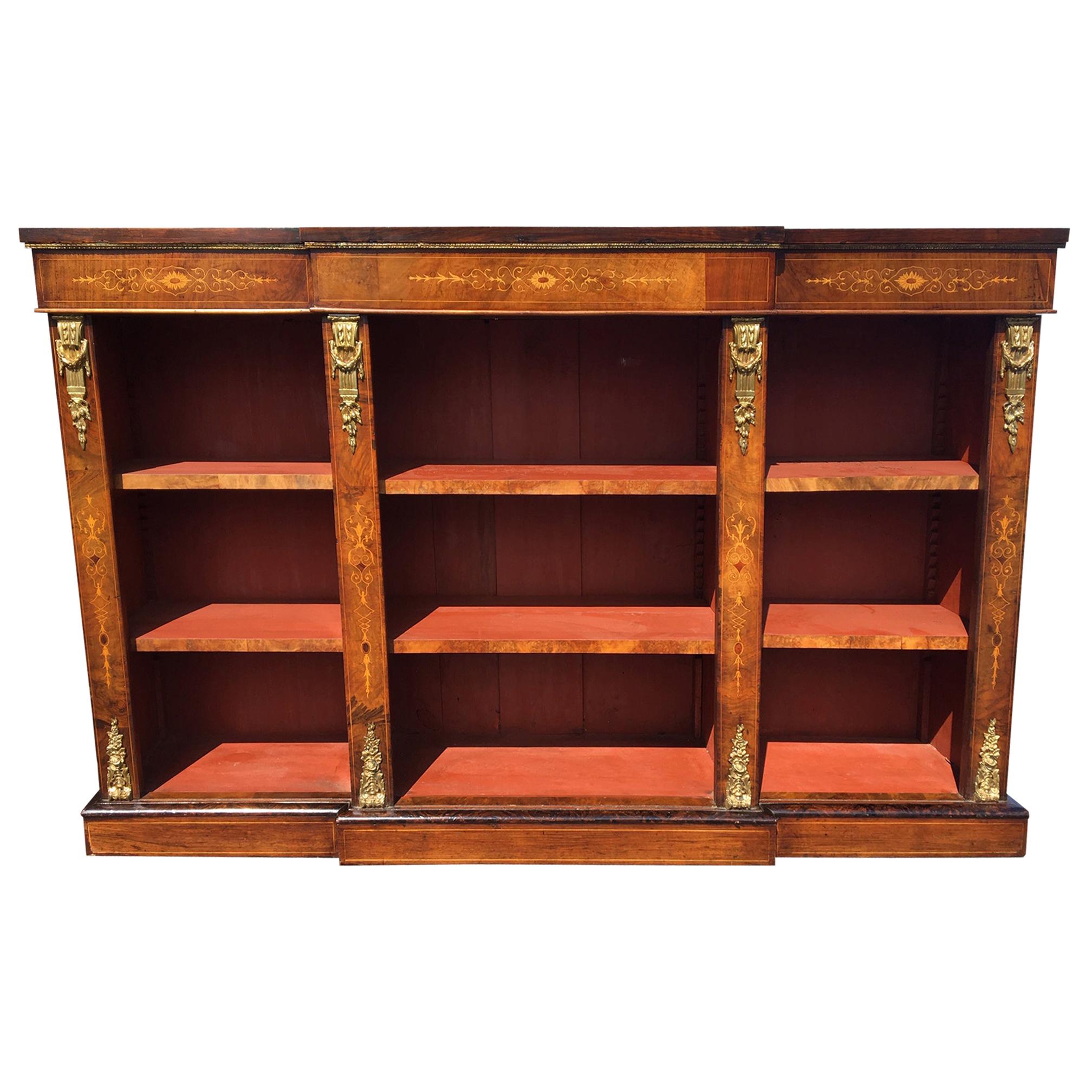 Bookcase, Walnut and Marquetry, English, circa 1880