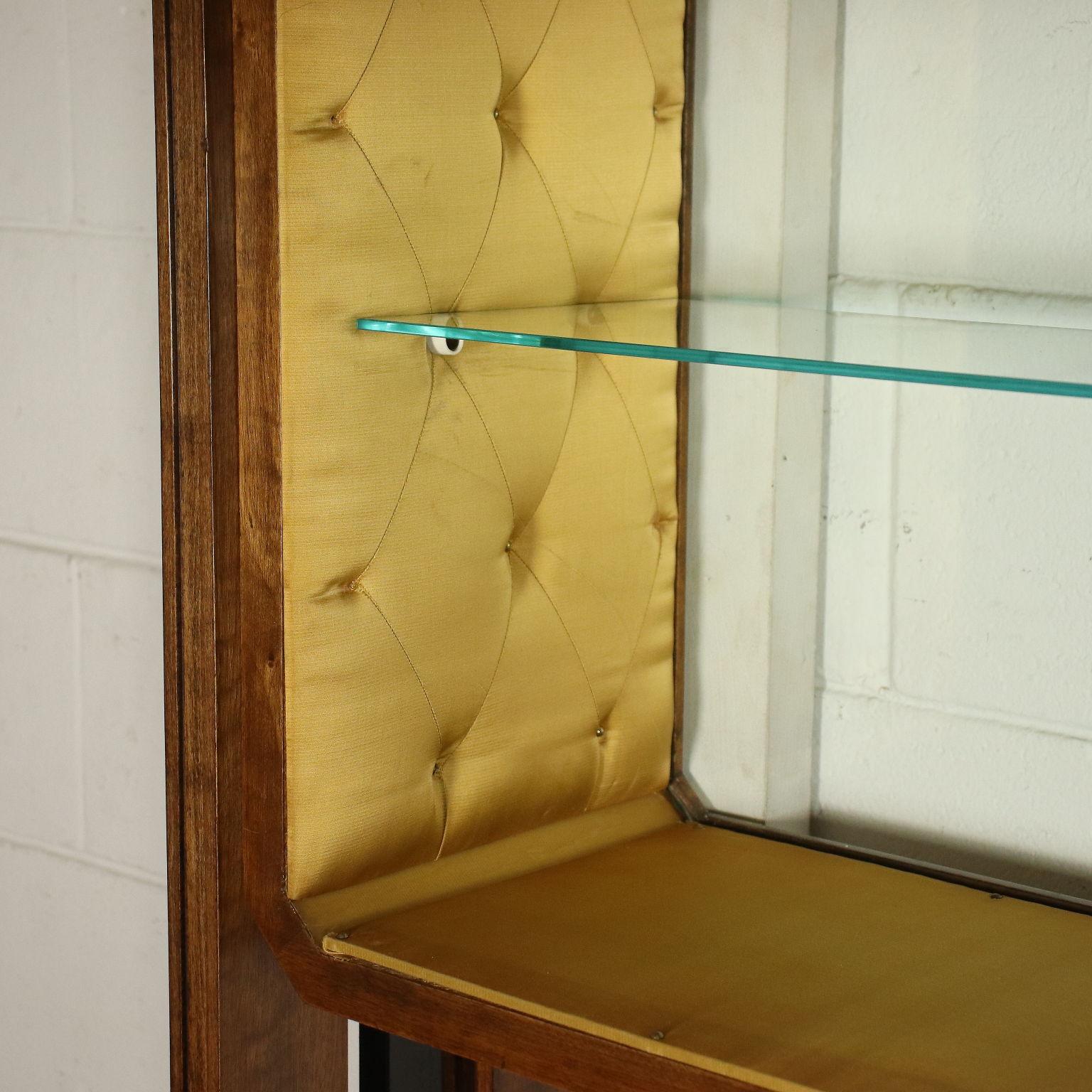 Bookcase Walnut Veneer Beech Enamelled Metal Brass Italy 1960s 2