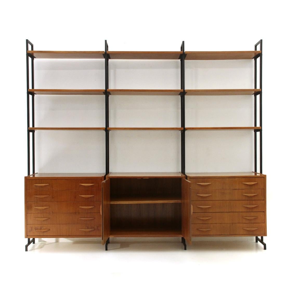 Bookcase with 2 Drawers and Shelves, 1960s In Good Condition In Savona, IT