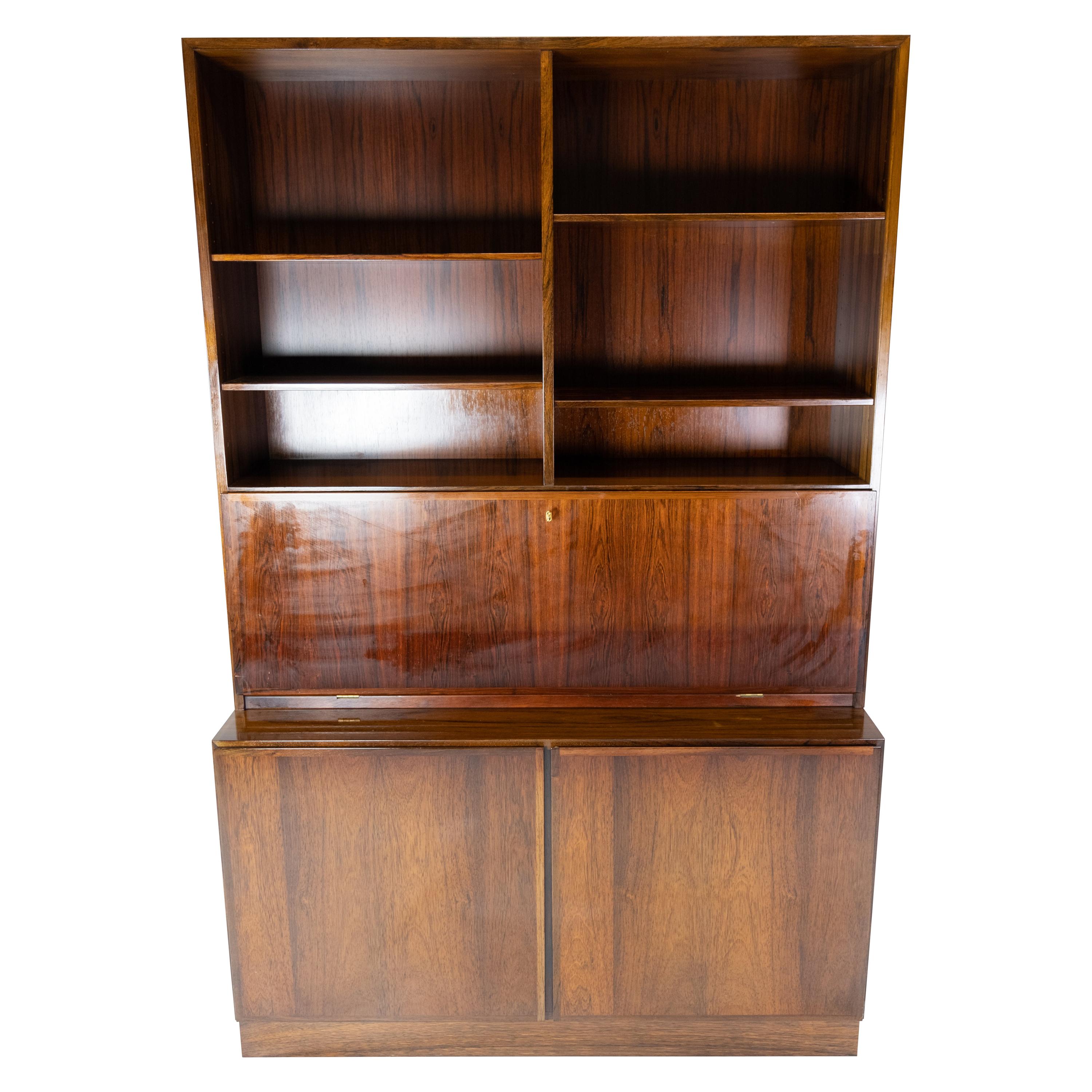 Bookcase with Cabinets in Rosewood, Model No. 9, Designed by Omann Junior For Sale