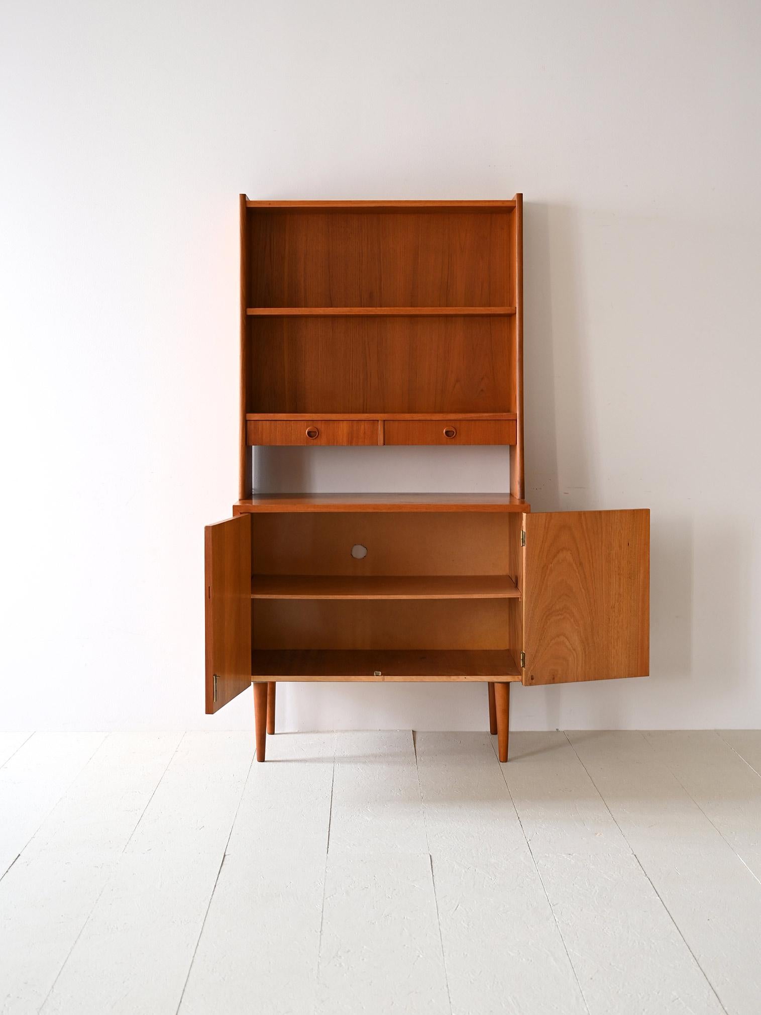Scandinavian Modern Bookcase with drawers and storage compartment