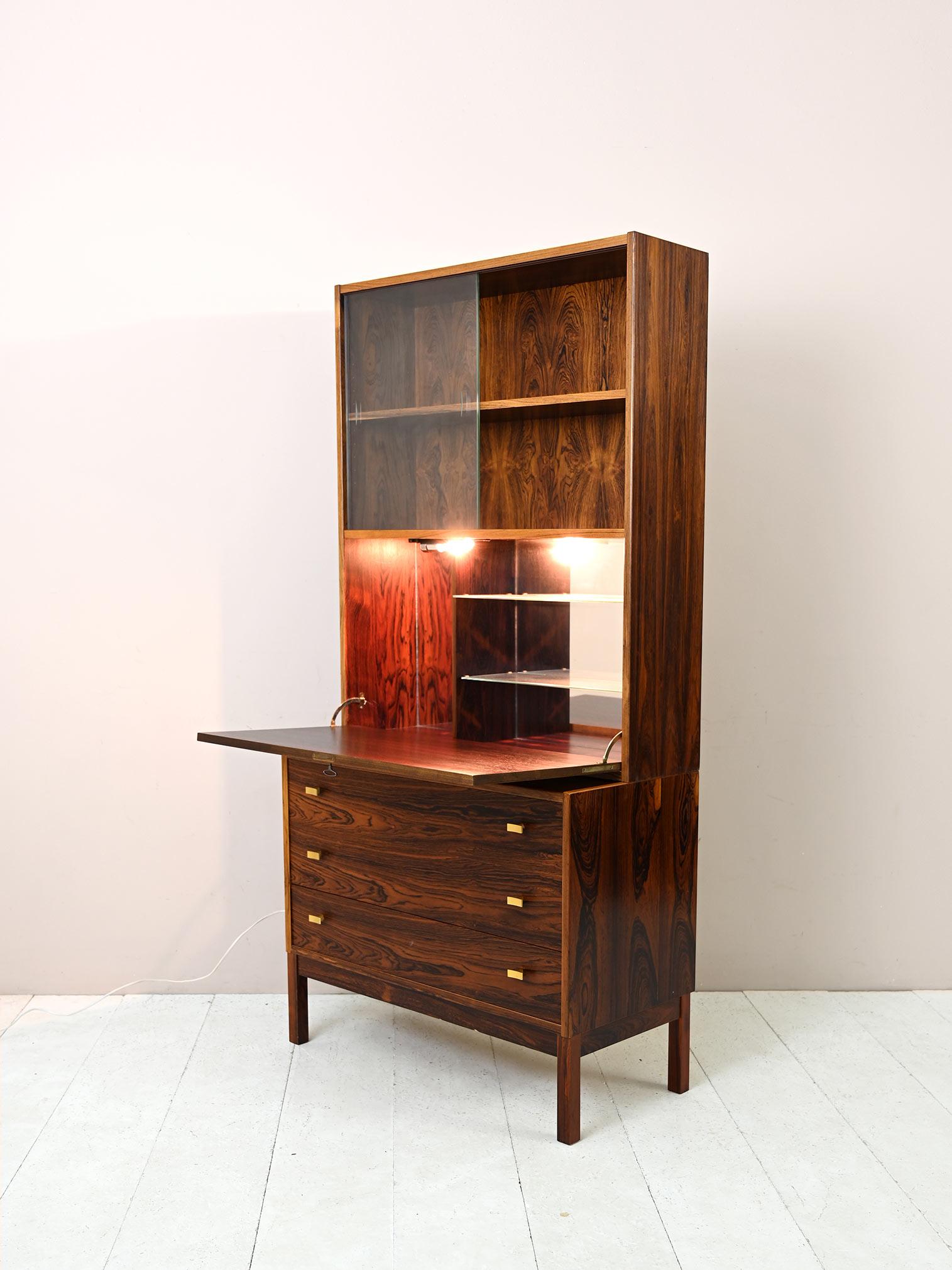 Scandinavian Bookcase with Drop-Down Desk