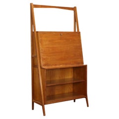 Bookcase with Flap Oak, Italy, 1950s