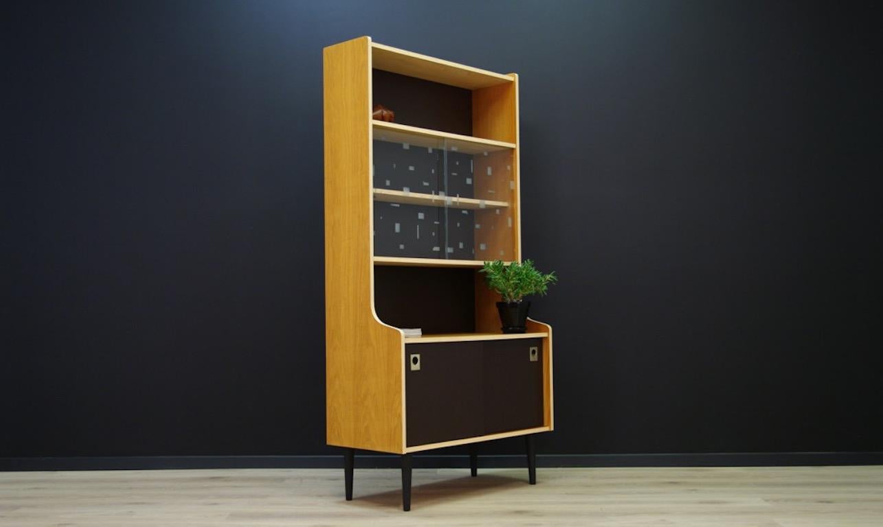 Mid-Century Modern Bookcase with Glass Danish Design Midcentury