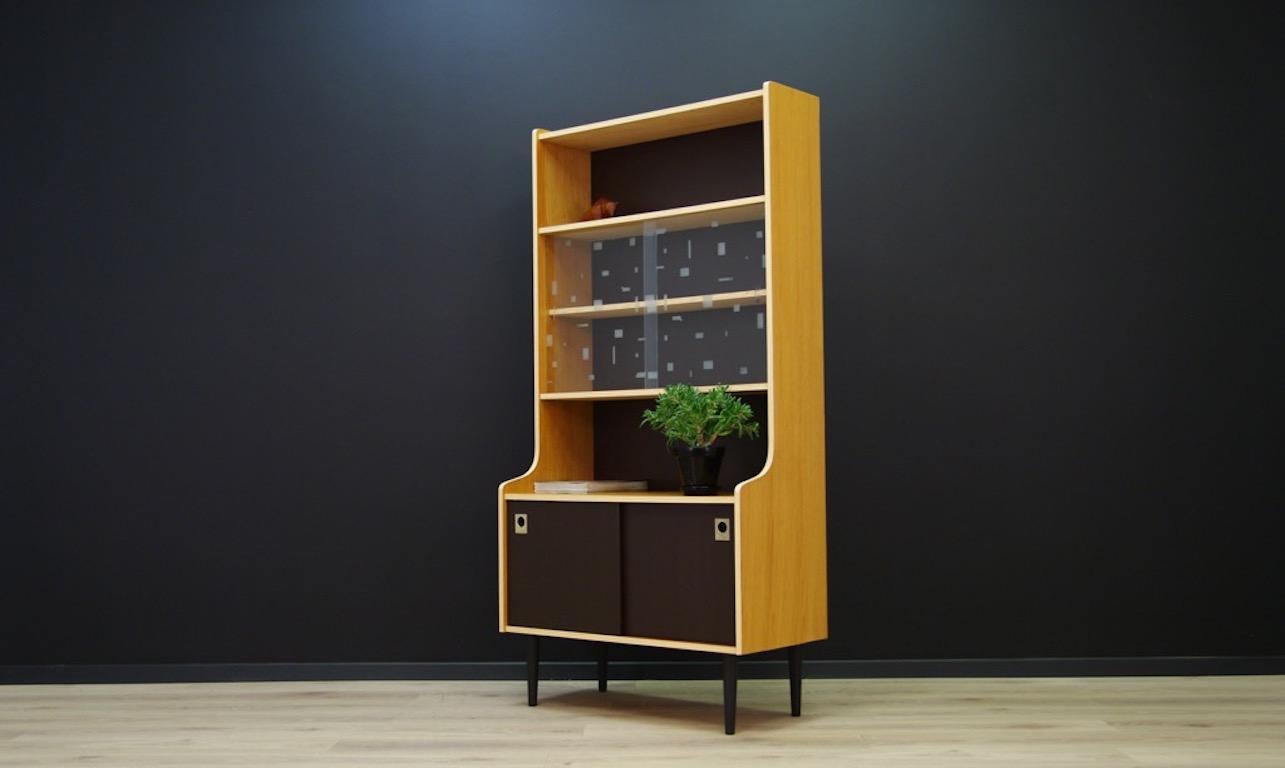 Scandinavian Bookcase with Glass Danish Design Midcentury