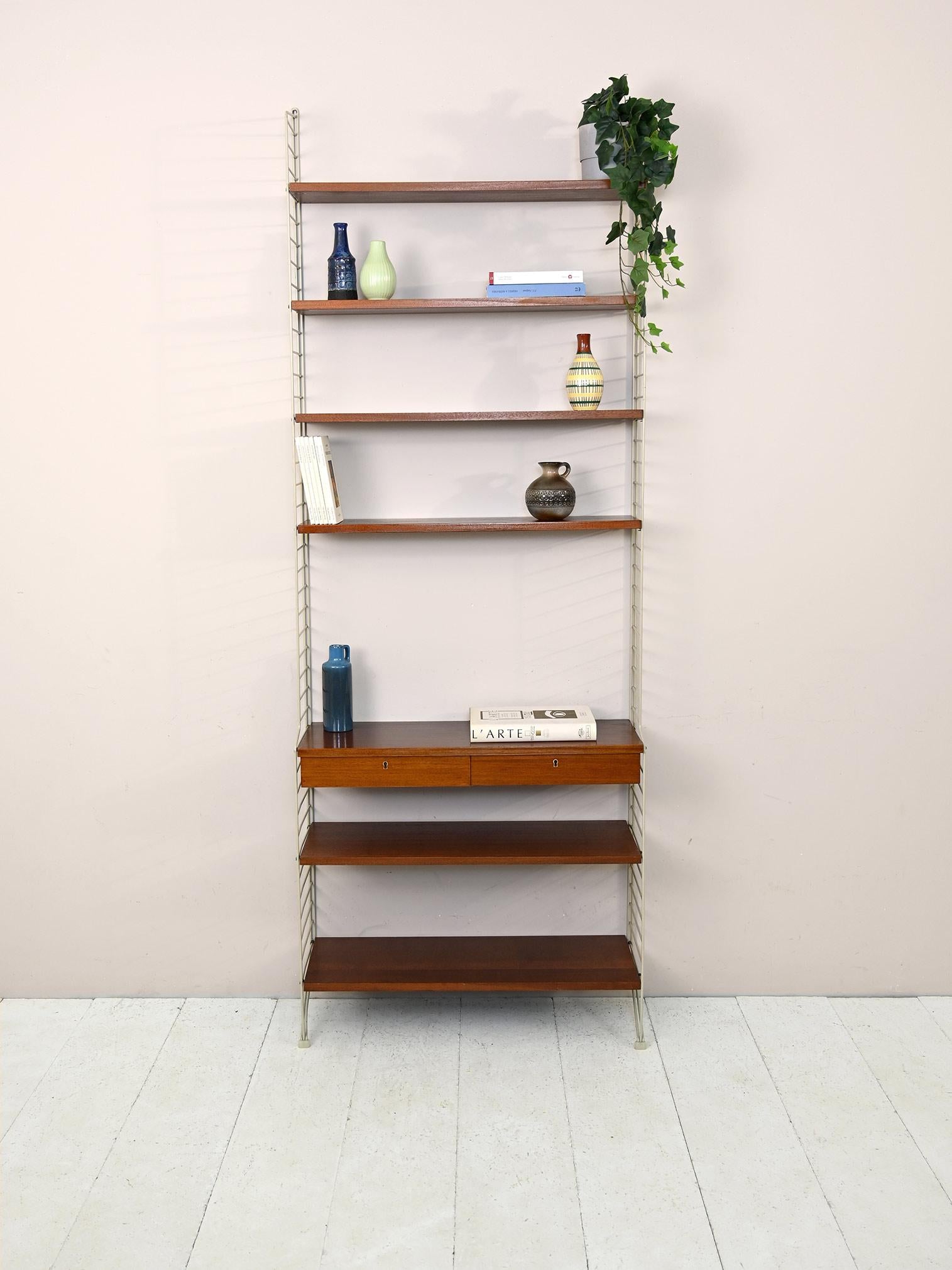 Bookcase with Metal Frame 'String' at 1stDibs