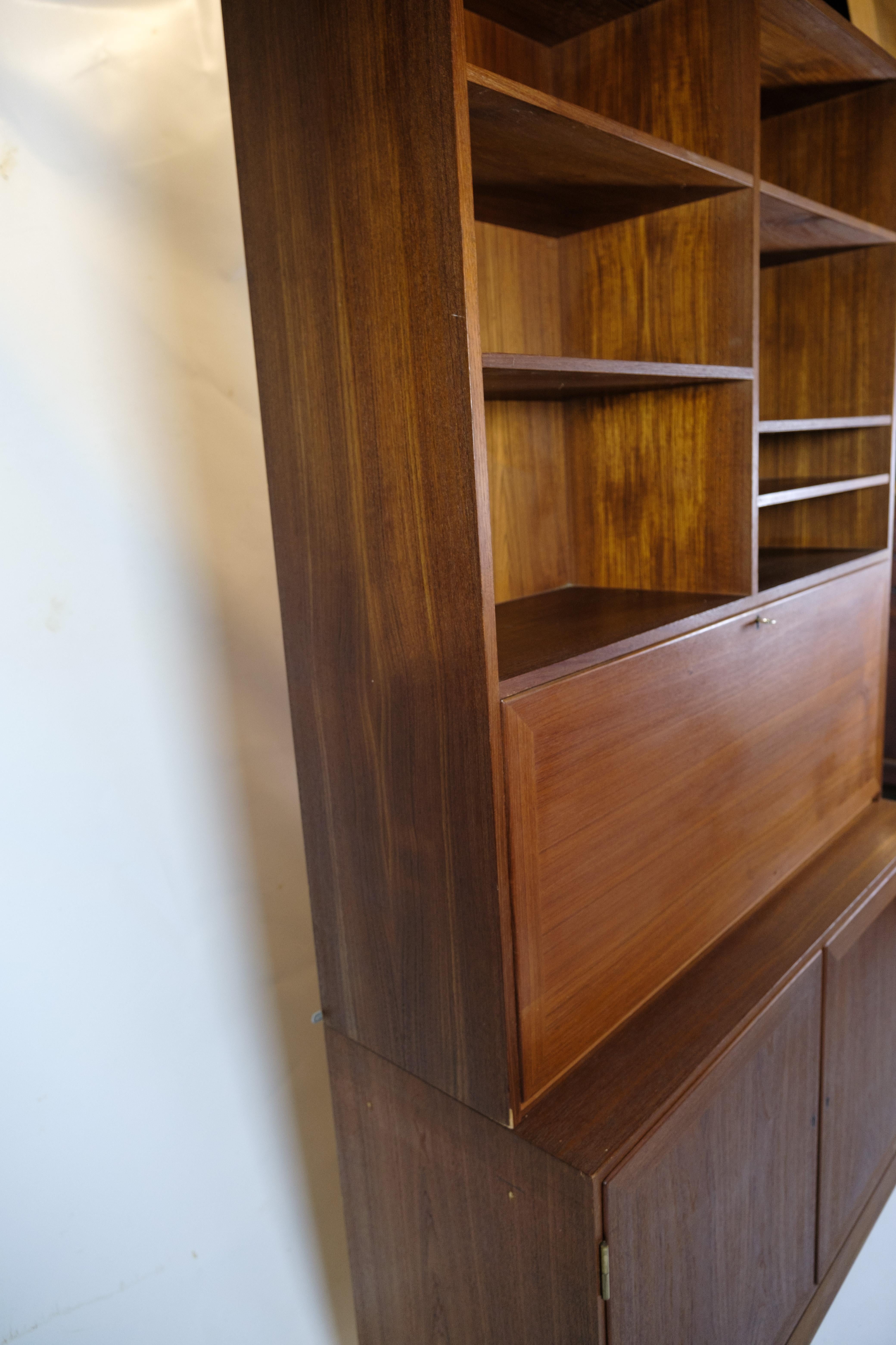 Bookcase With Secretary/Desk Made In Teak, Danish Design From 1960s For Sale 1