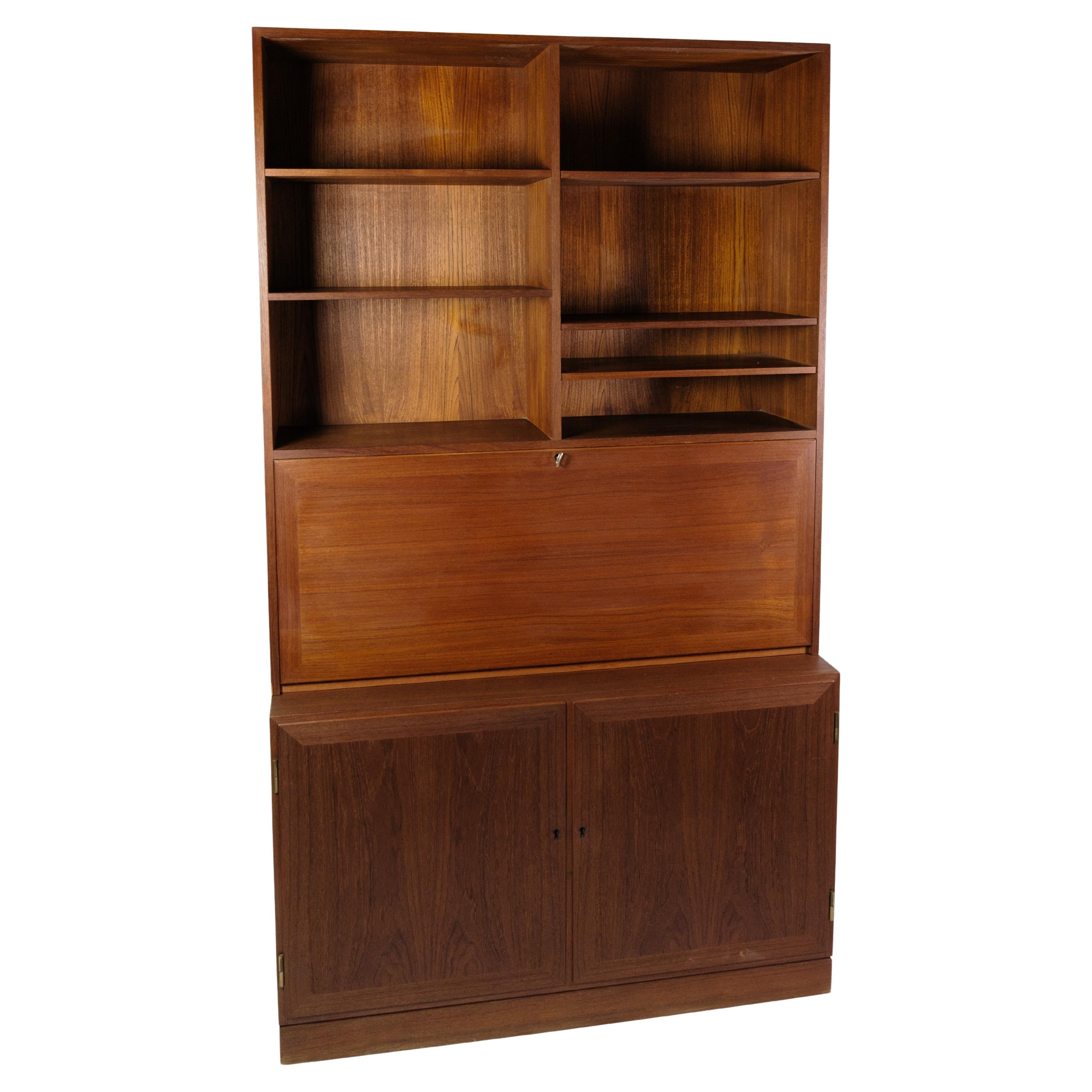 Bookcase With Secretary/Desk Made In Teak, Danish Design From 1960s For Sale