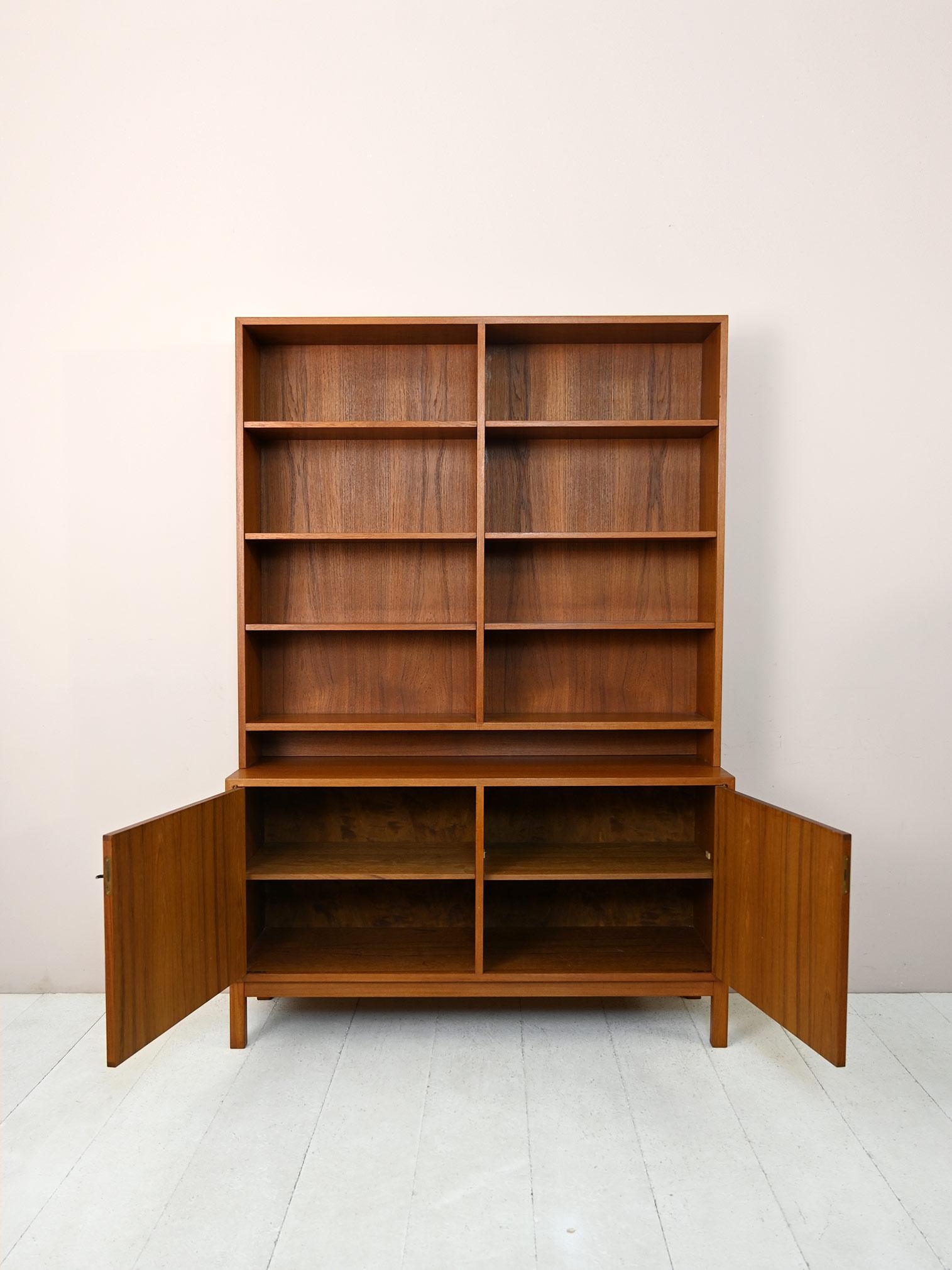 Scandinavian Bookcase with Sideboard For Sale