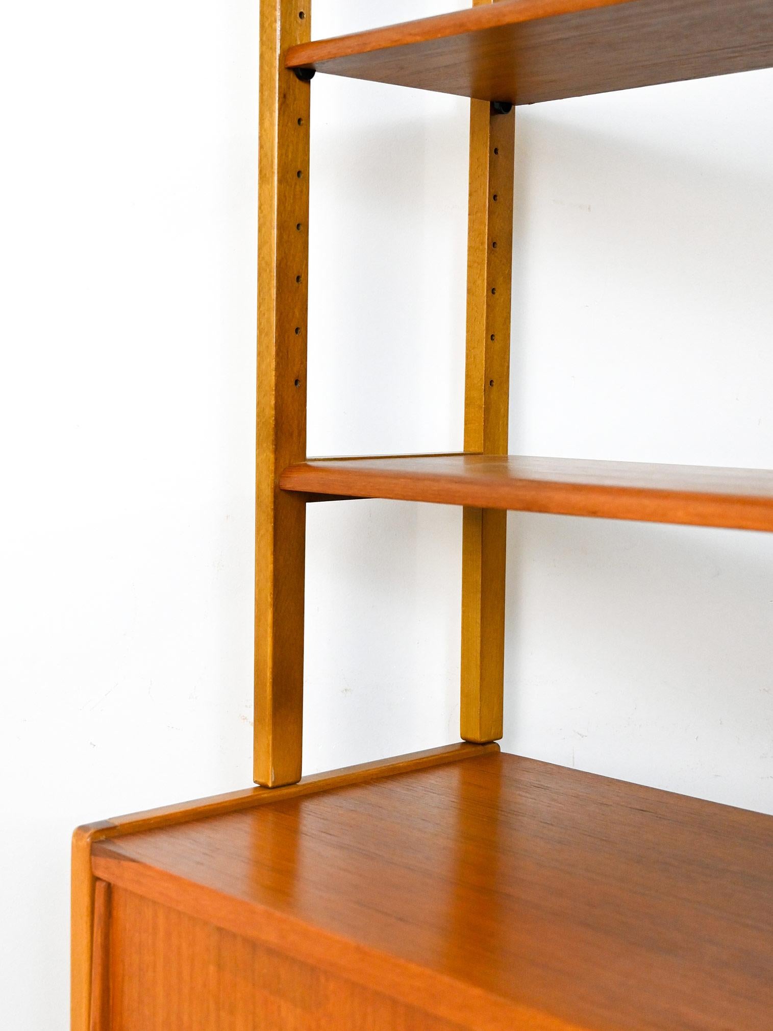 Mid-20th Century Bookcase with Sliding Doors For Sale