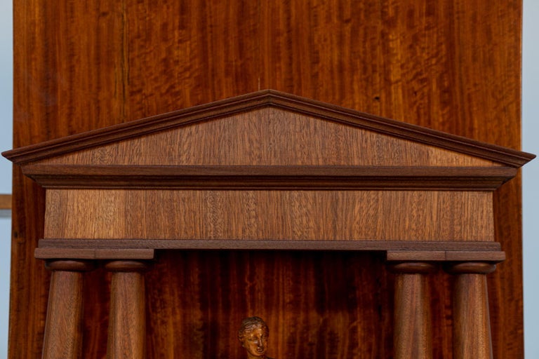 Bookcase with Statues by Barberis Felice in Wood and Crystal For Sale