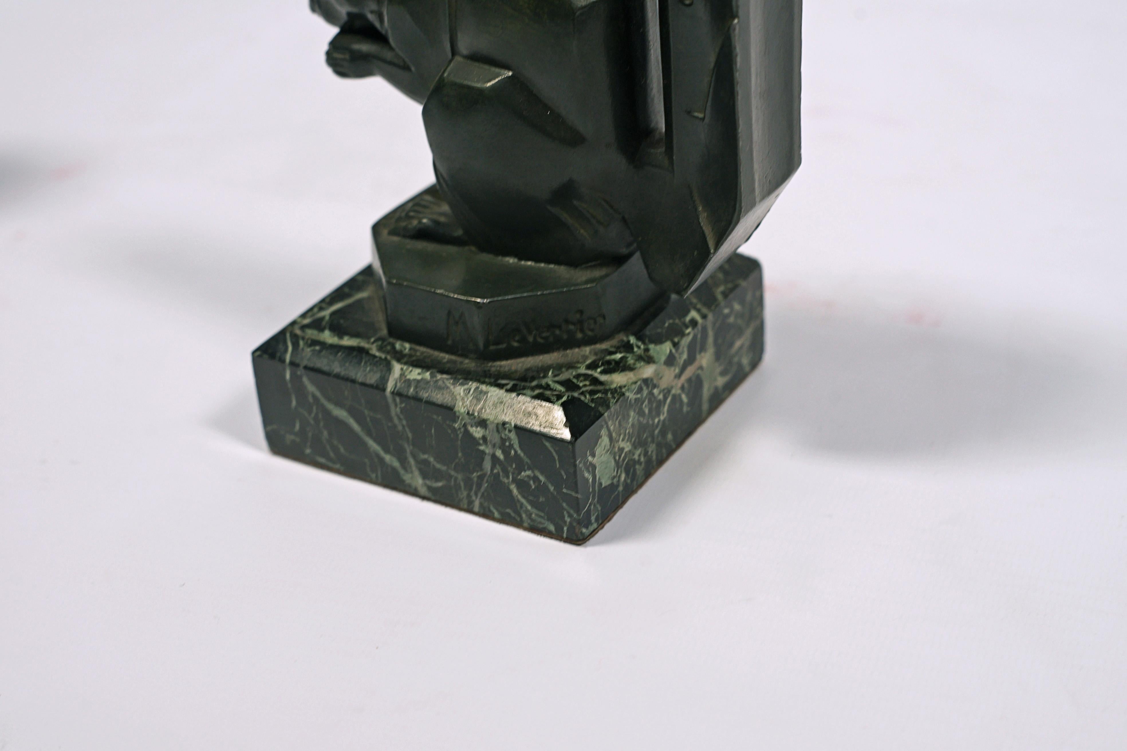 Art Deco Bookend model 453 by Max Le Verrier For Sale