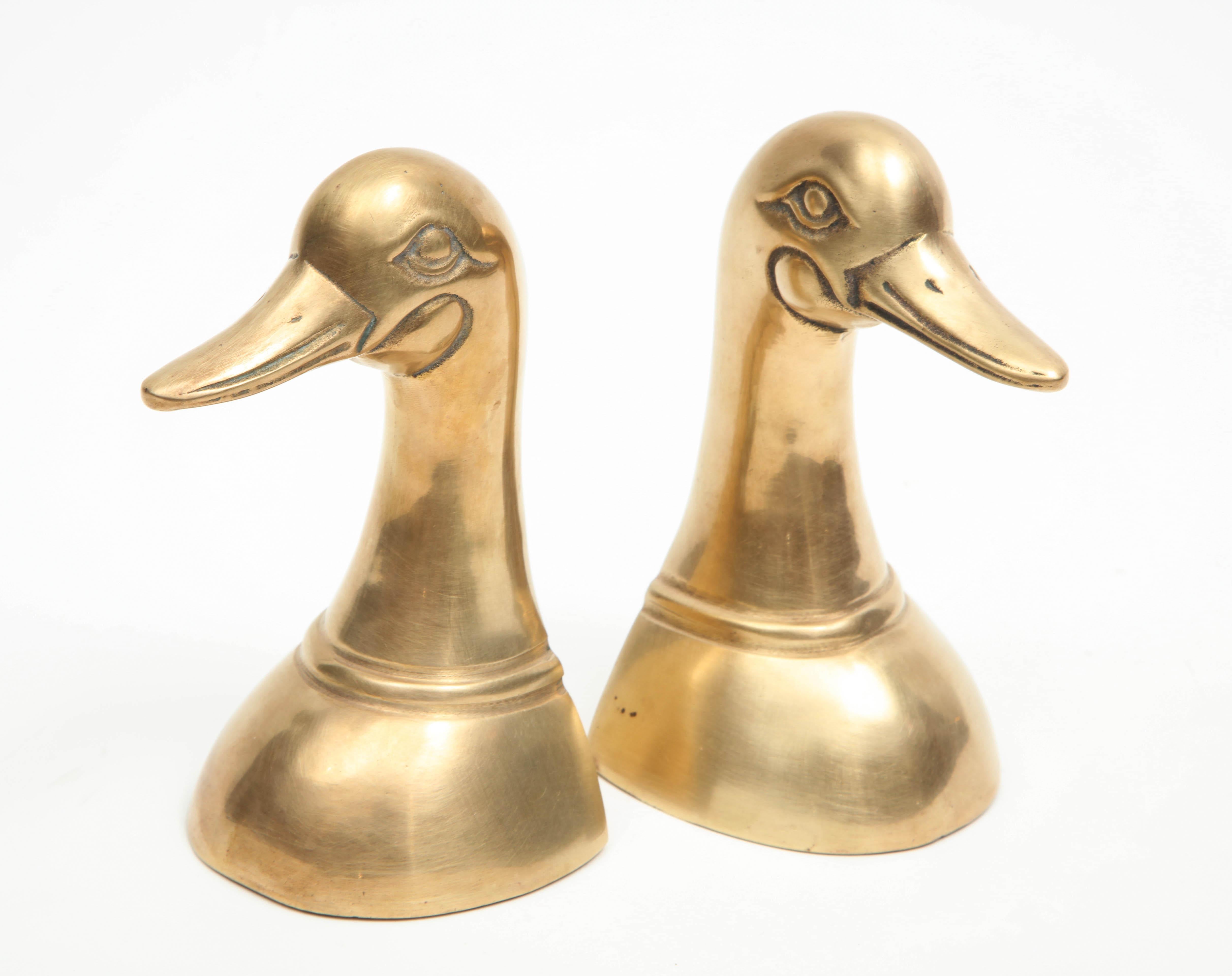 Bookends, Brass Ducks In Good Condition In New York, NY