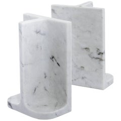 Bookends Charles & Elie in Carrara Marble