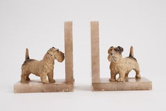 Bookends Depicting Sealyham Terrier Dog, England, 1920