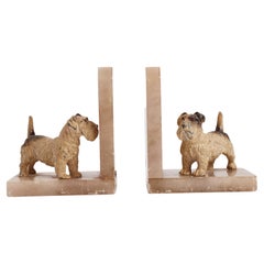 Retro Bookends Depicting Sealyham Terrier Dog, England, 1920