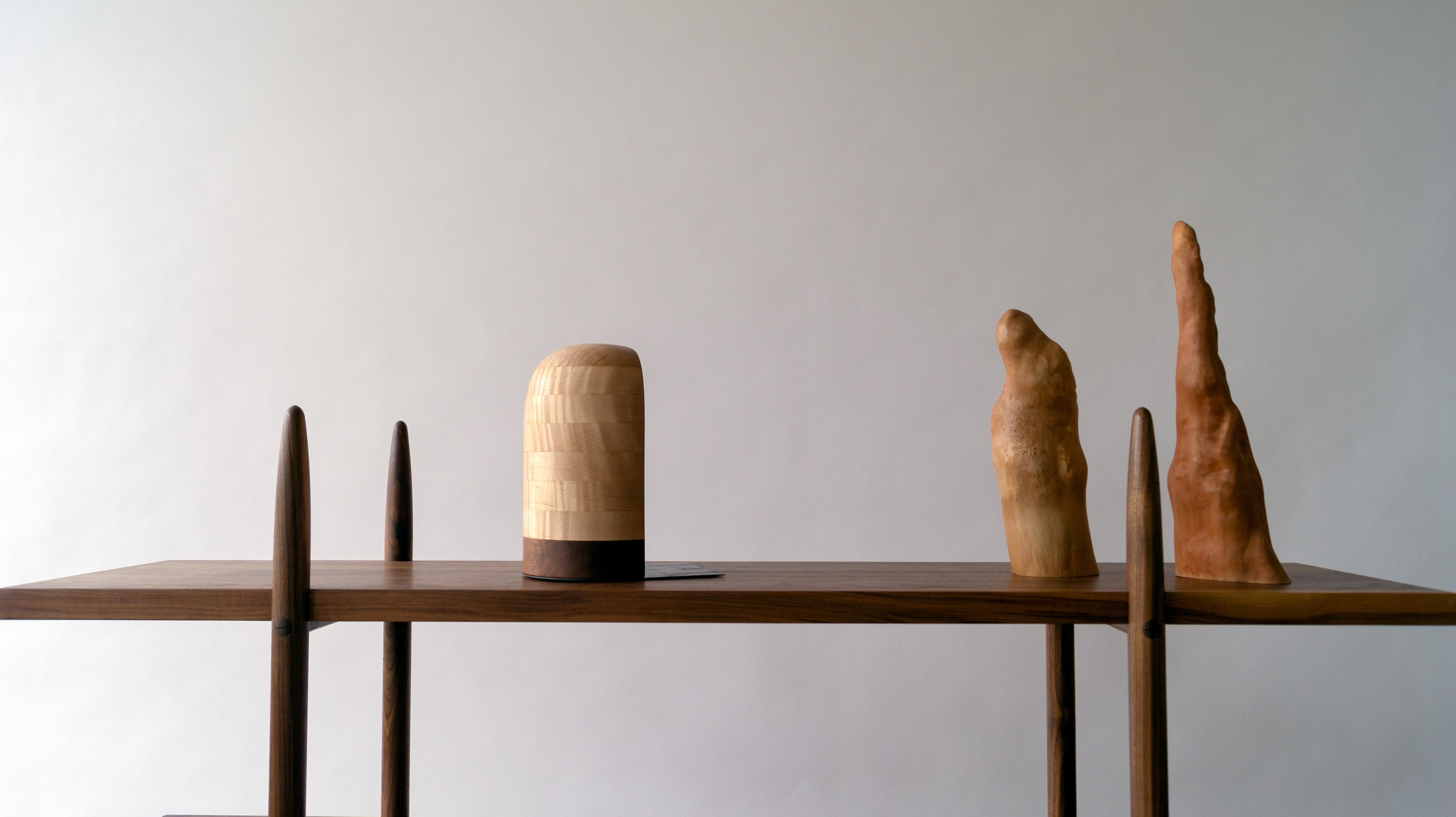 American Bookends in Maple and Brass For Sale