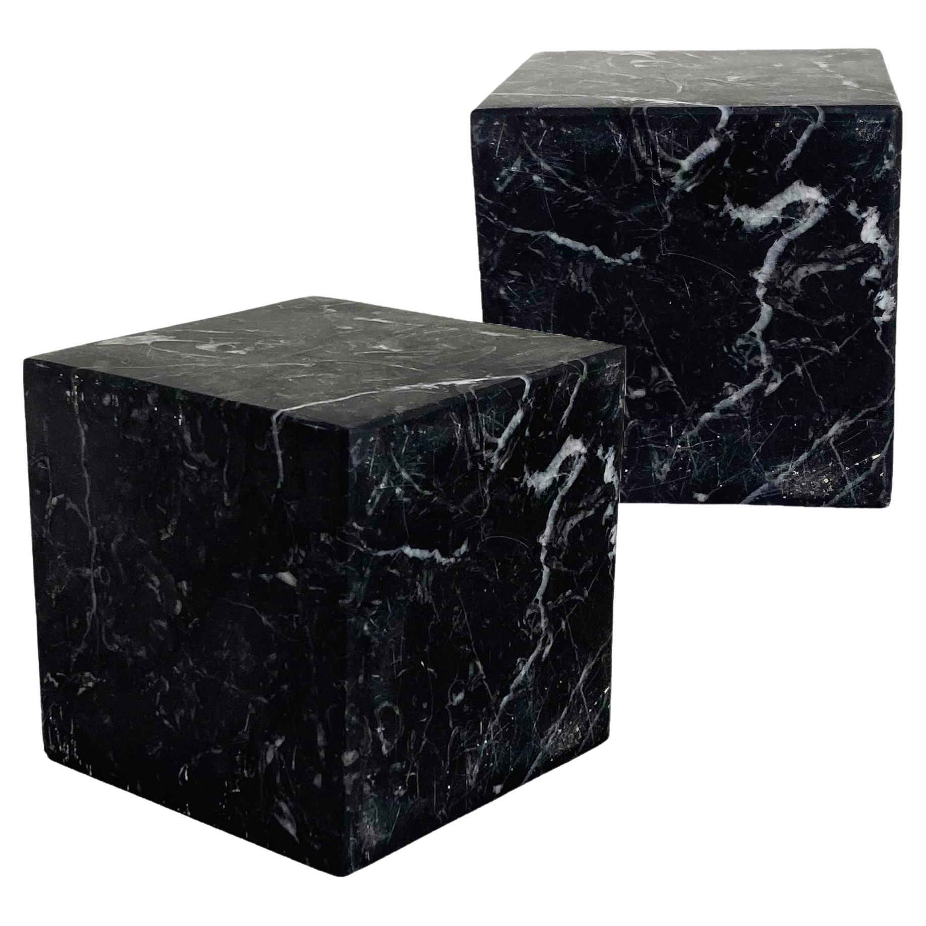 Bookends in Spanish Black Marquina Marble Minimalist Design