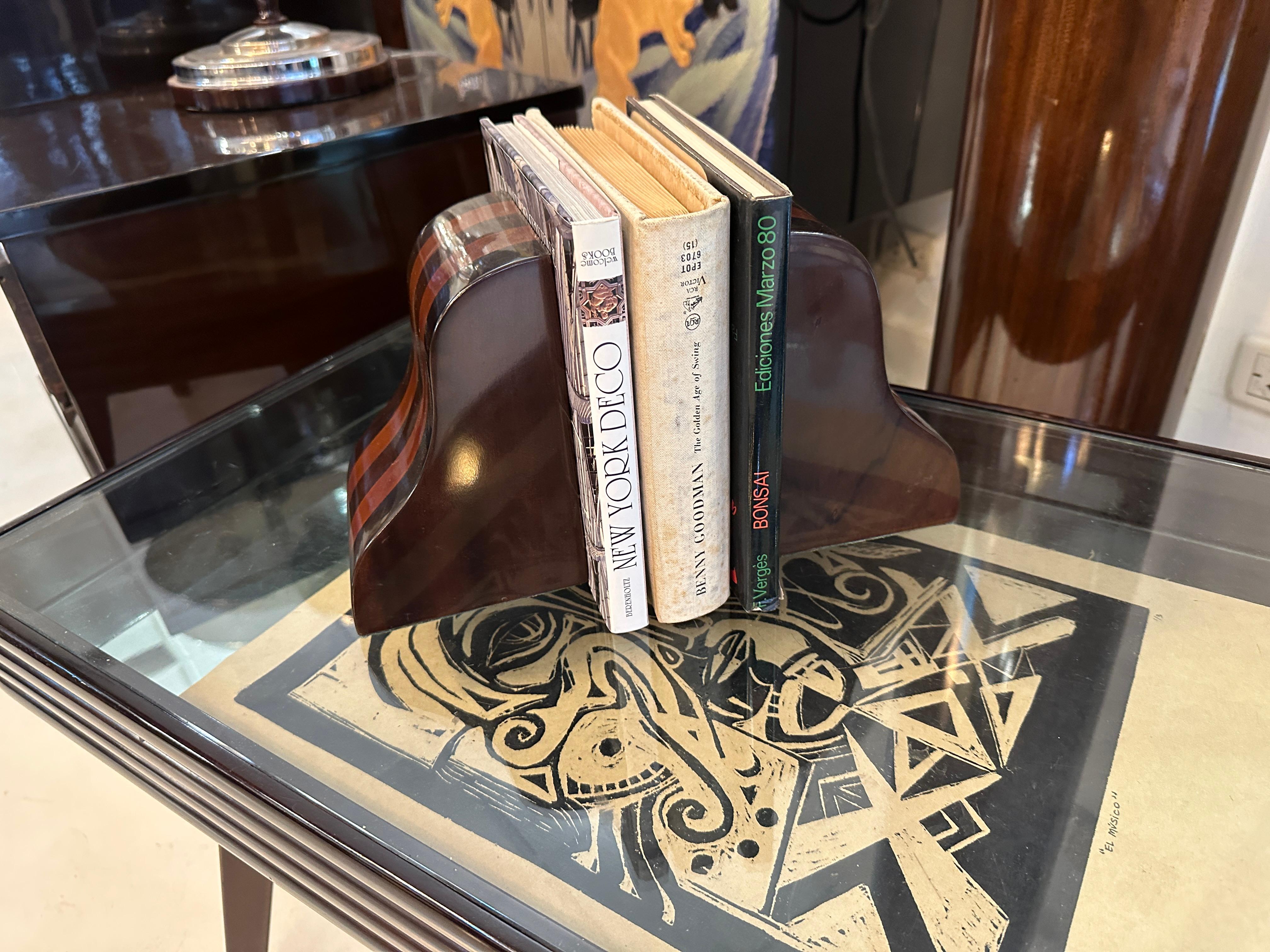 Fermalibri in legno, Wood , Stile: Art Deco in vendita 3