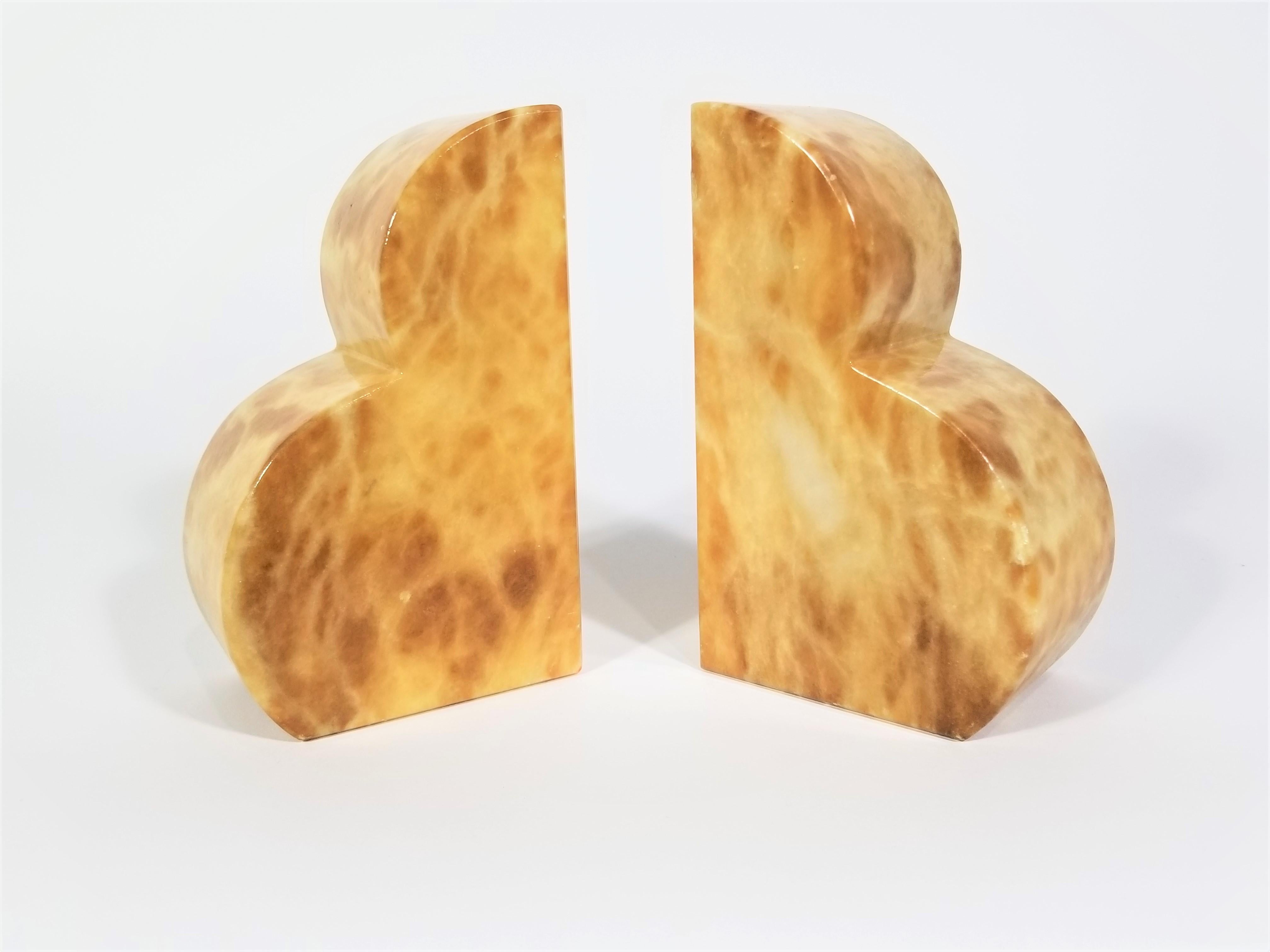 Mid century Italian marble bookends. Marked Made in Italy.