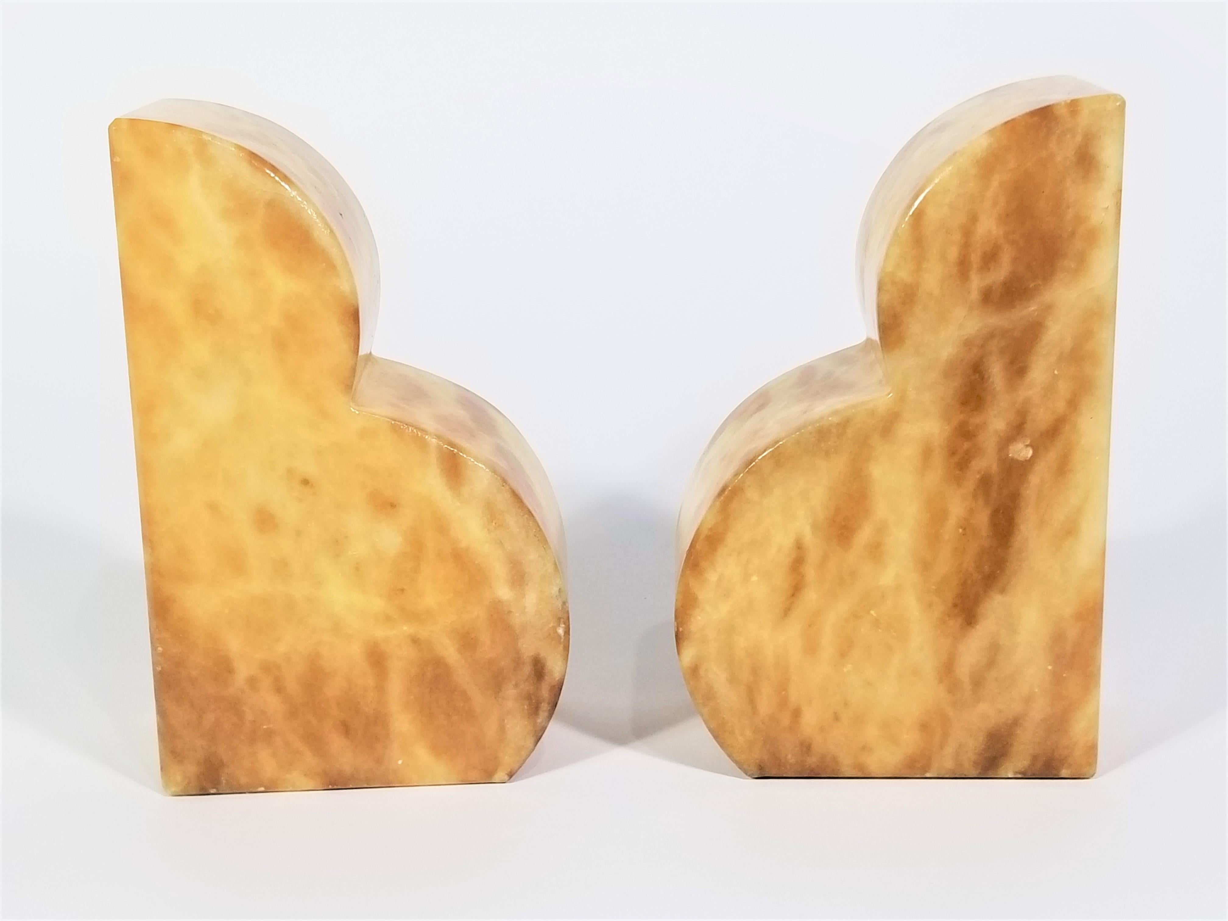 Mid-Century Modern Bookends Italian Marble Made in Italy Mid Century