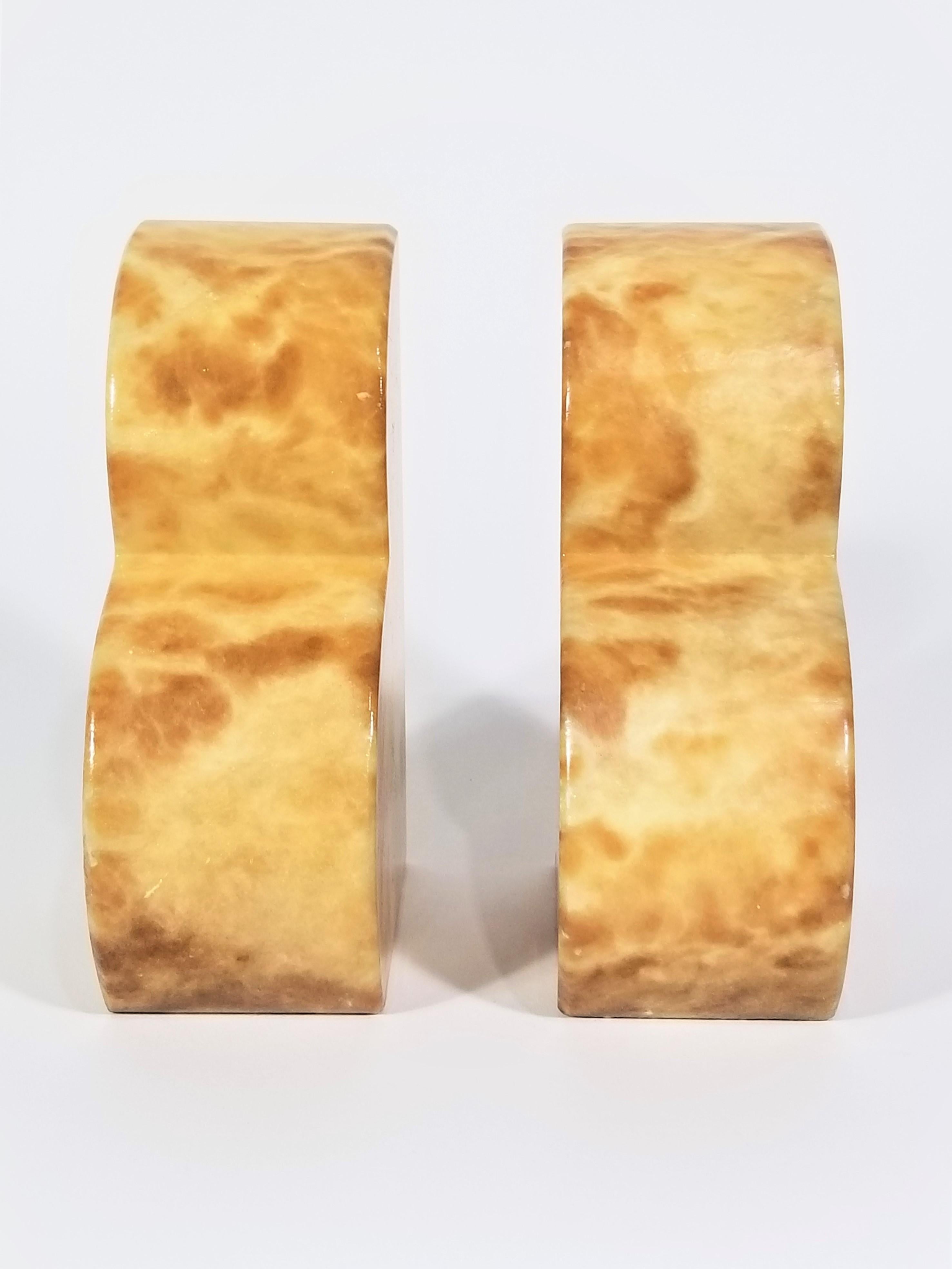 20th Century Bookends Italian Marble Made in Italy Mid Century