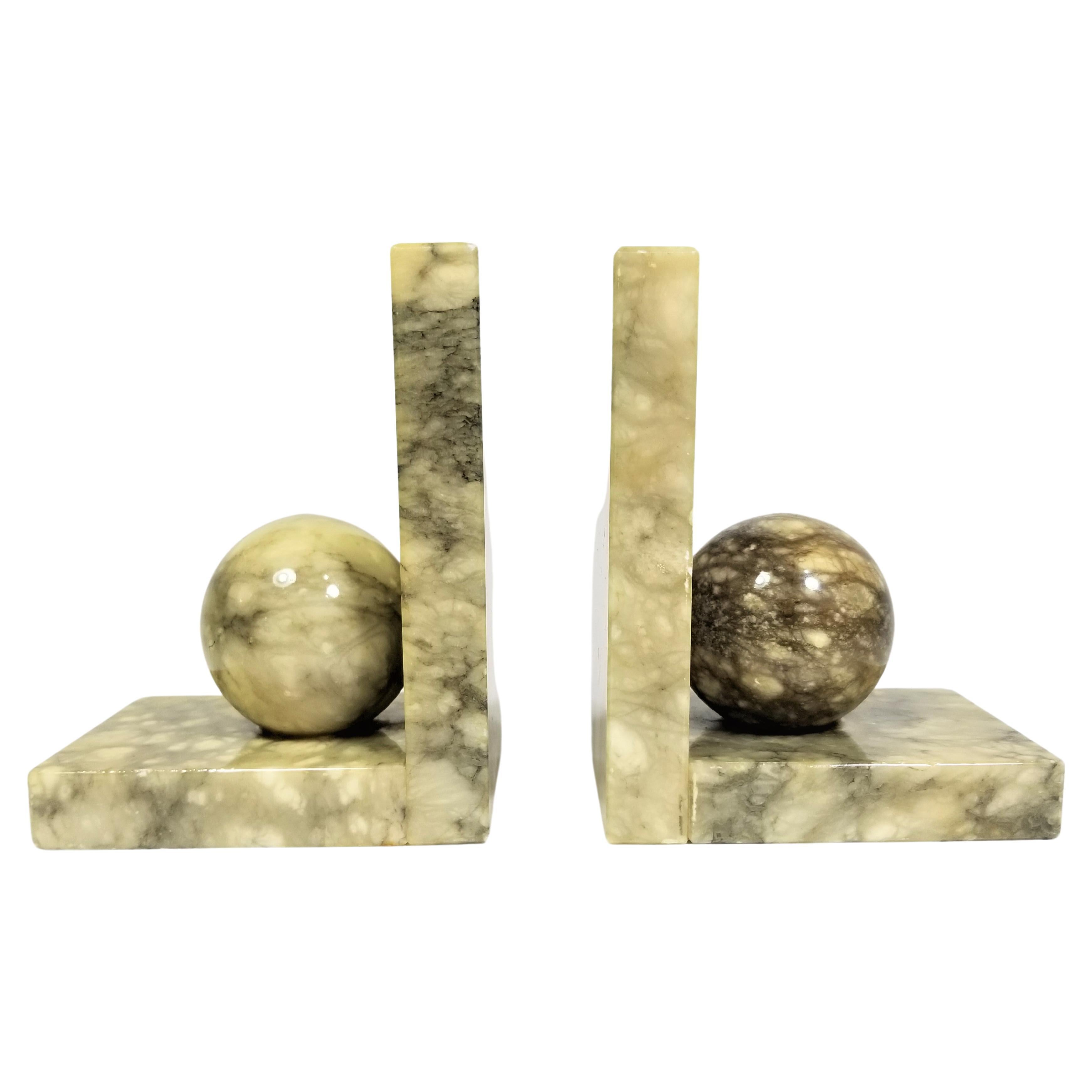 Bookends Vintage Italian Alabaster Marble  For Sale