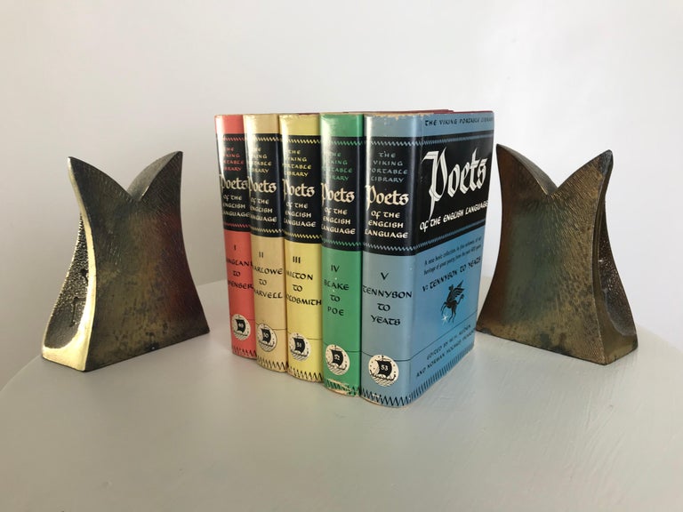 Mid Century Modern Bookends with Etched Modernist Designs After Ben