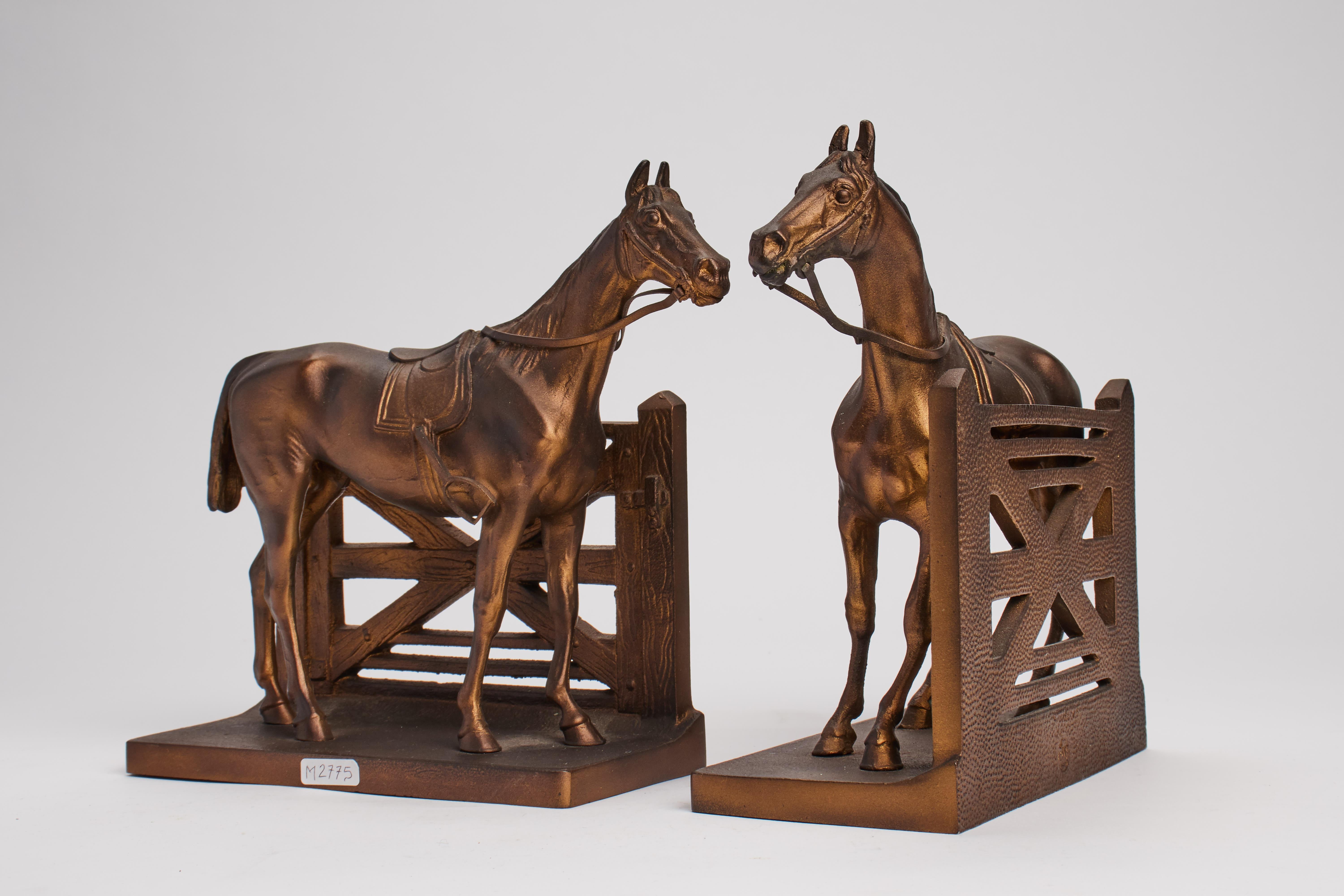 American Bookends with horses, USA 1900. For Sale