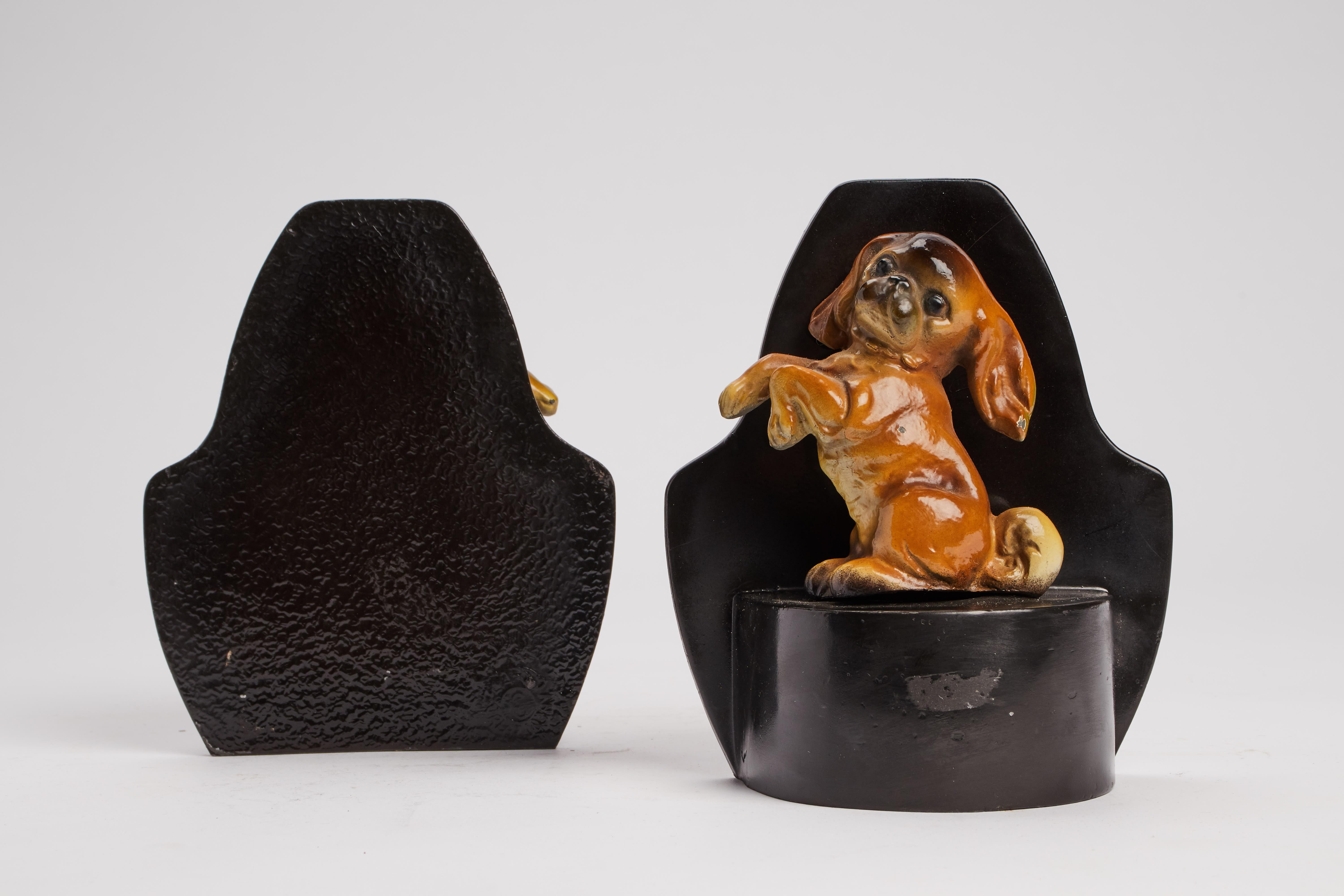 Bookends with Pekingese Dogs, France 1915 In Good Condition For Sale In Milan, IT