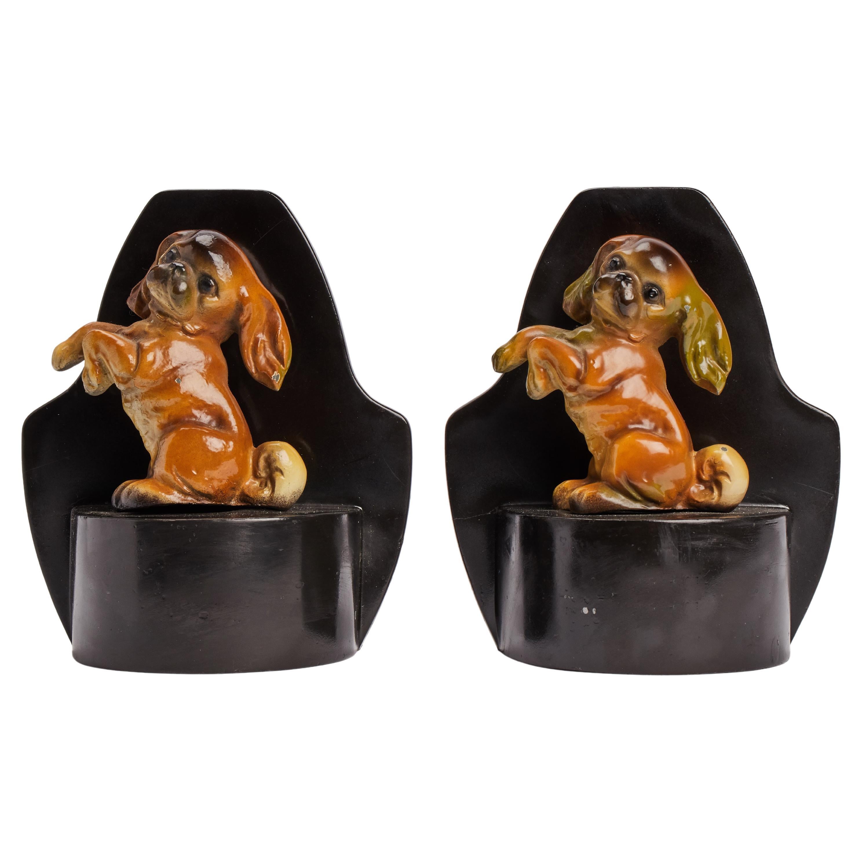 Bookends with Pekingese Dogs, France 1915 For Sale