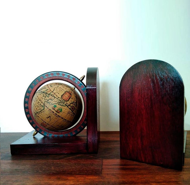 Bookends World Globe MidCentury For Sale at 1stDibs