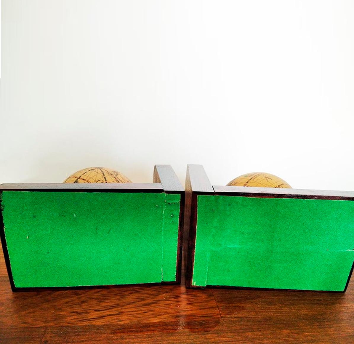 French  Bookends World Globe Mid-Century For Sale