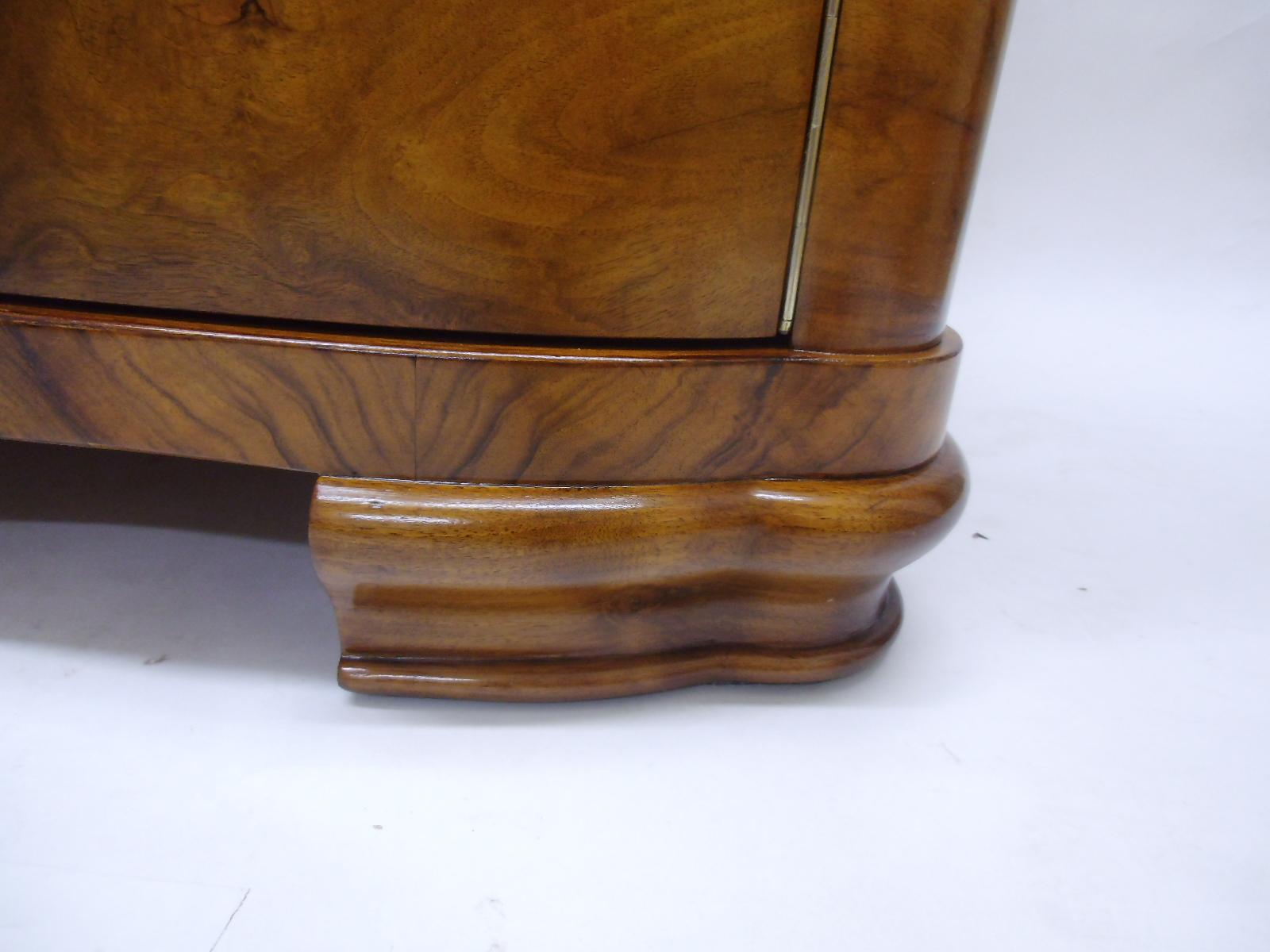 Hand-Crafted Bookmatched Burl Art Deco Commode or Small Sideboard For Sale