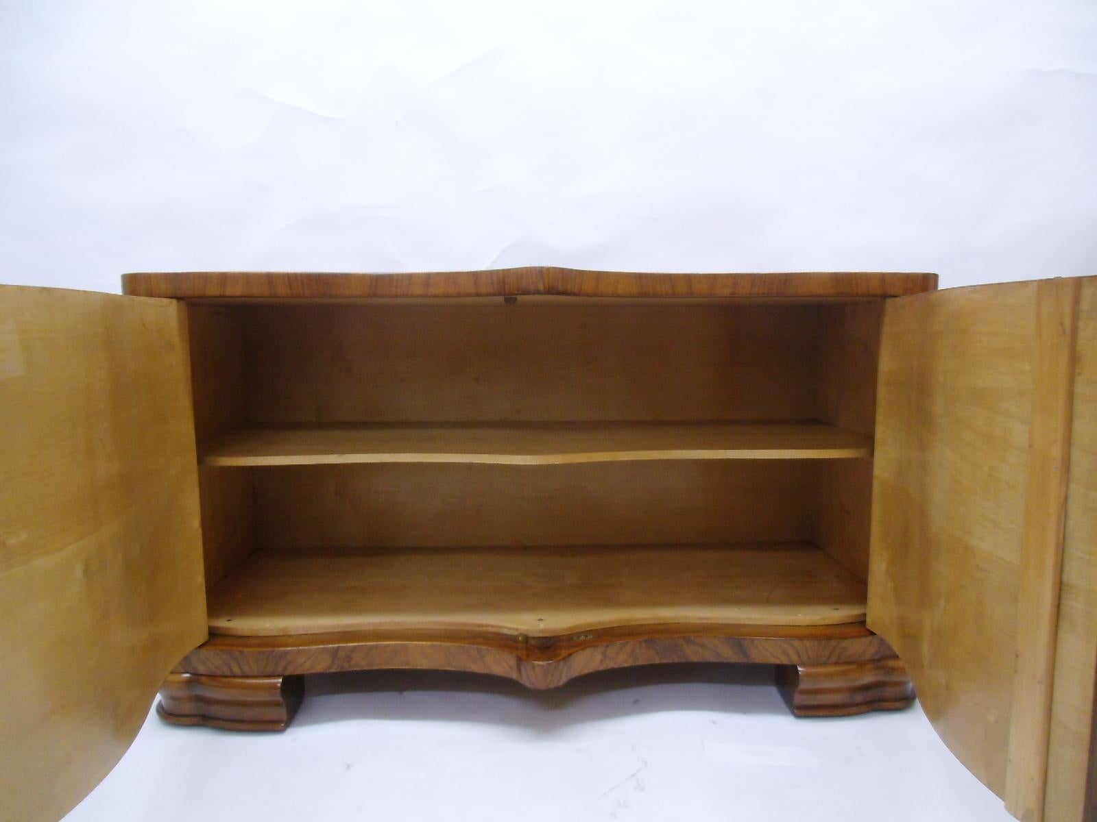 Early 20th Century Bookmatched Burl Art Deco Commode or Small Sideboard For Sale