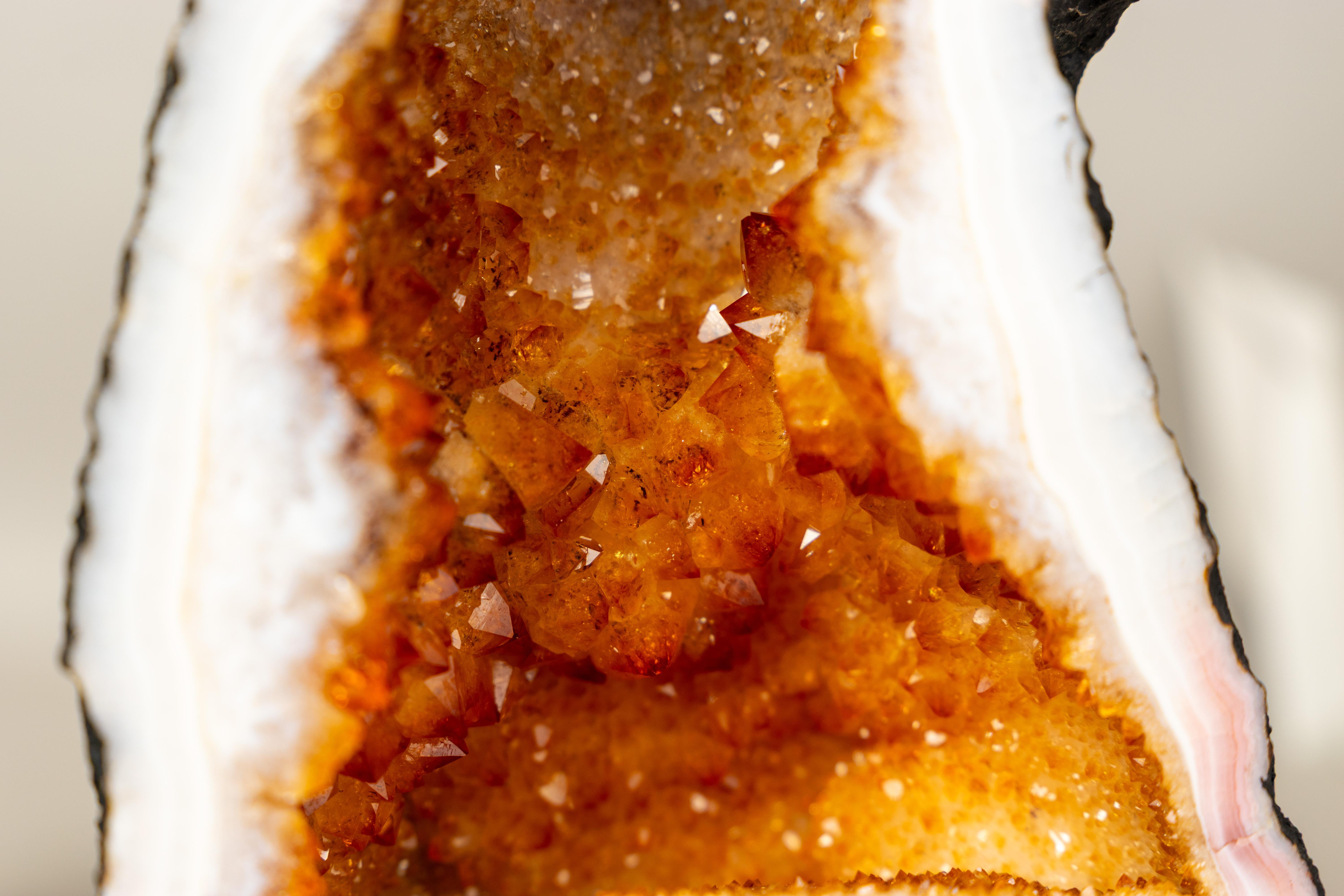 Bookmatched Pair of Citrine Geode Cathedrals en vente 2