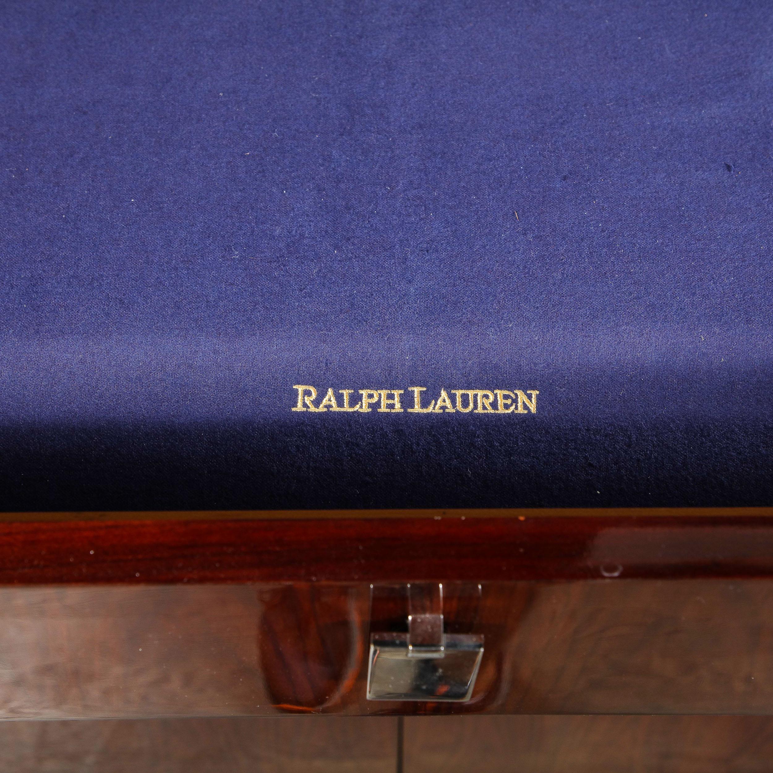 American Bookmatched Santos Rosewood & Nickeled Bronze Duke Bar Cabinet by Ralph Lauren